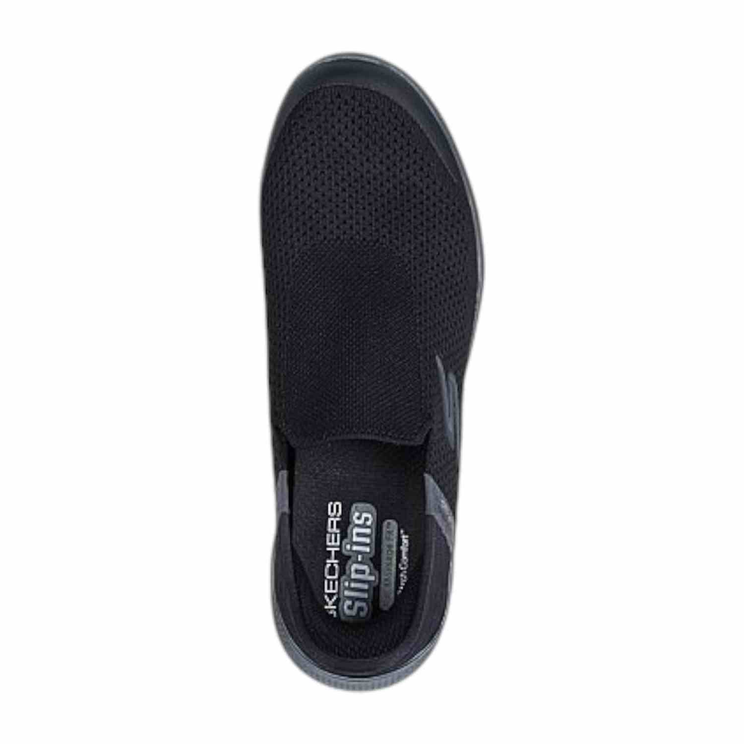 Black-Grey Men Go Walk Massage Fit-Current Slip Ins Running Shoes