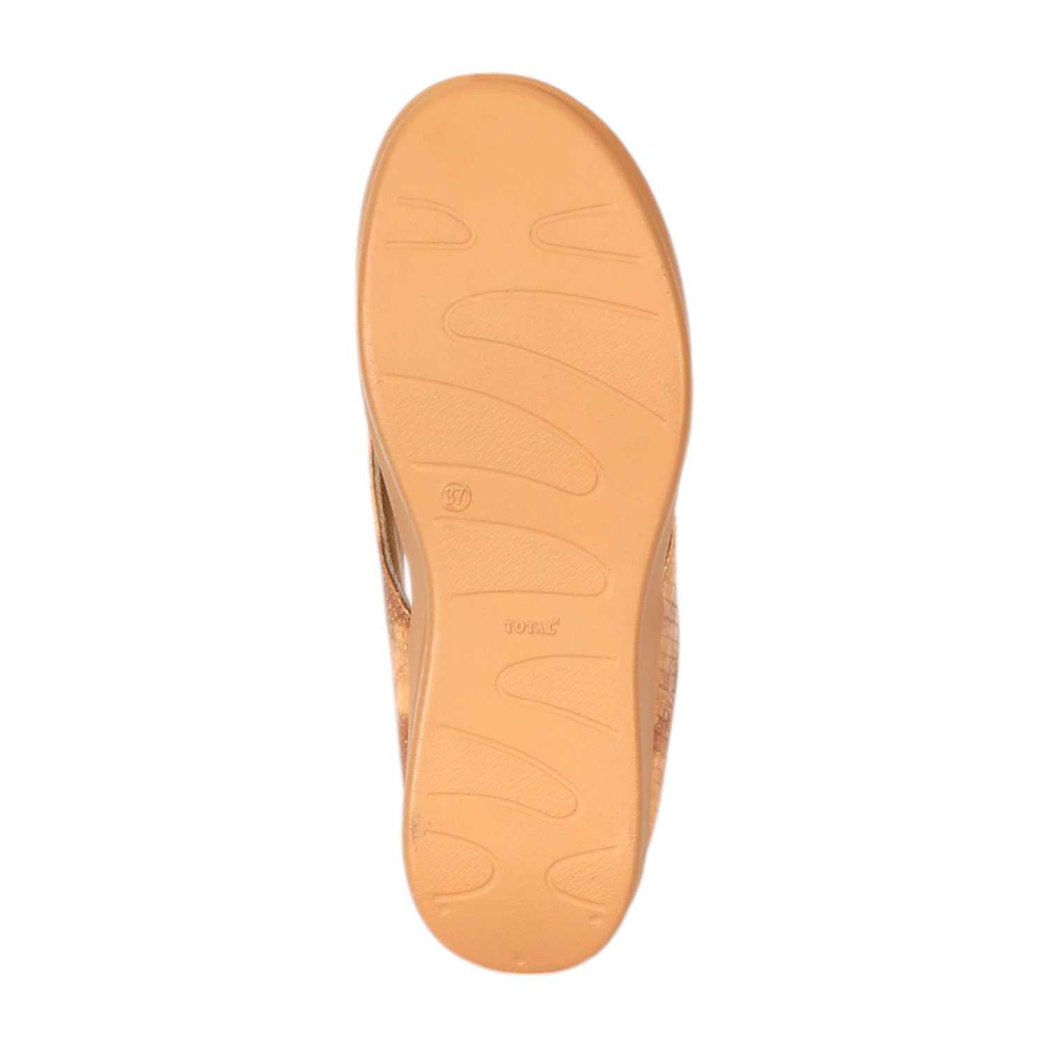 Women Elegant Tan Platform Flip-Flops
