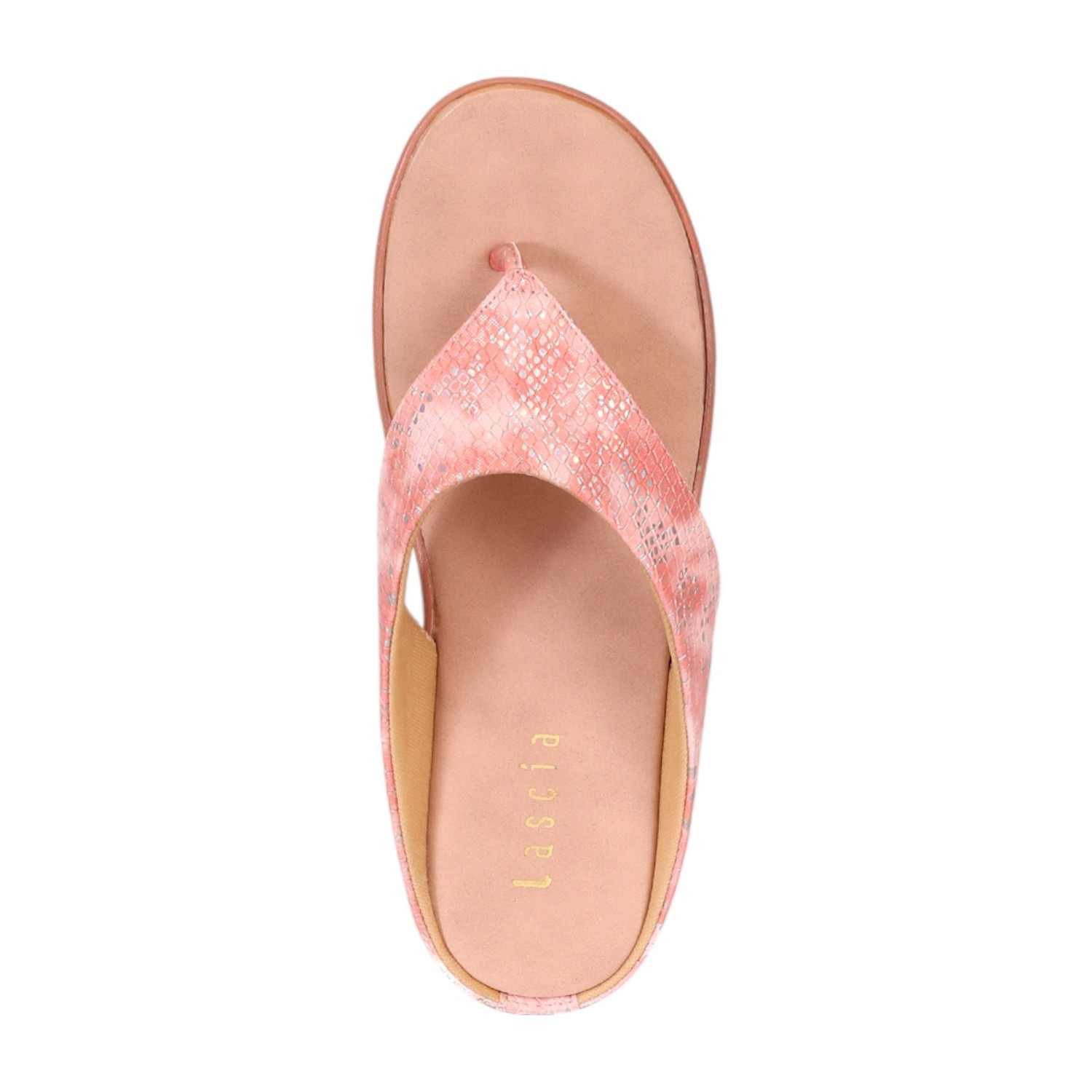 Women Elegant Peach Platform Flip-Flops
