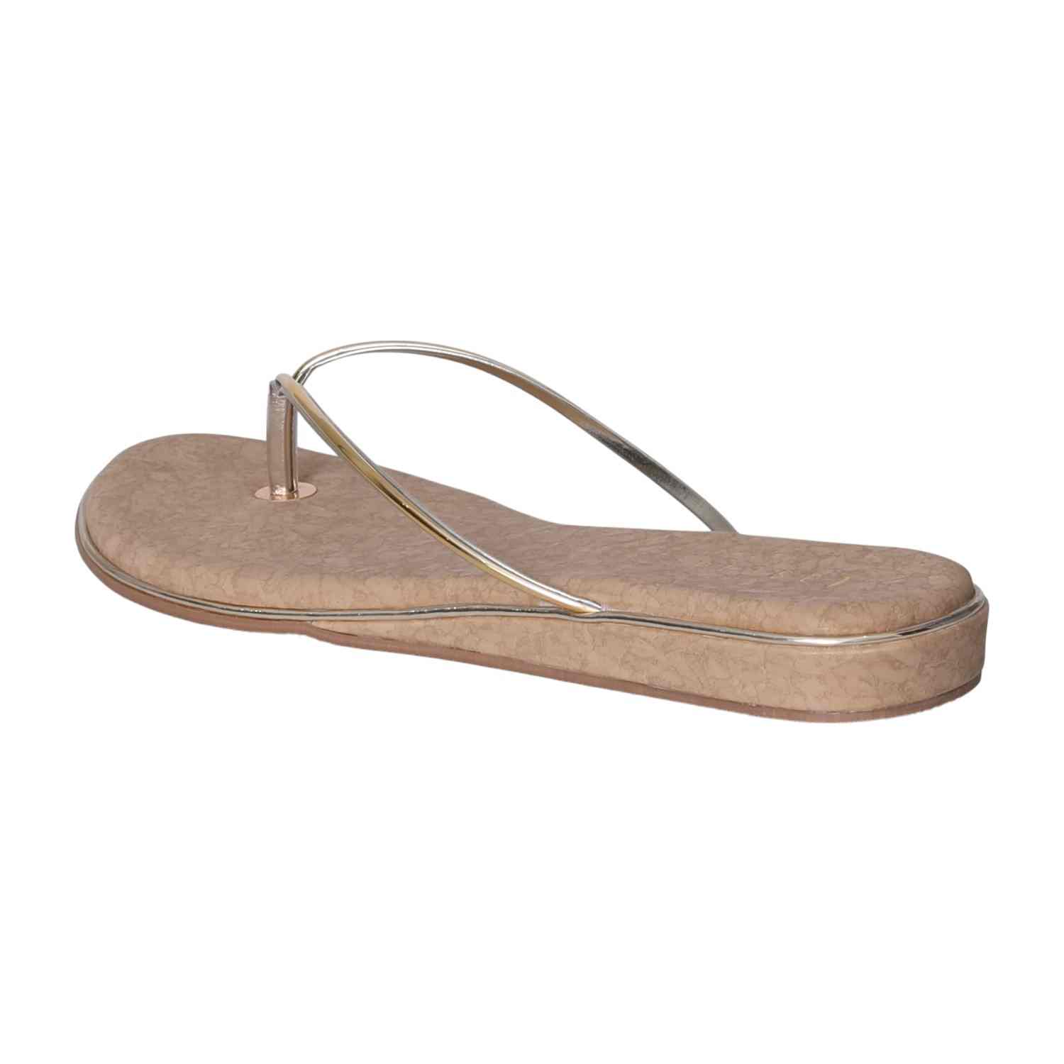 Women Gold Metallic comfort Flip-Flops