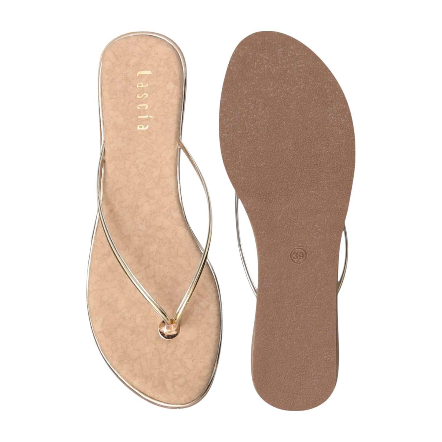 Women Gold Metallic comfort Flip-Flops