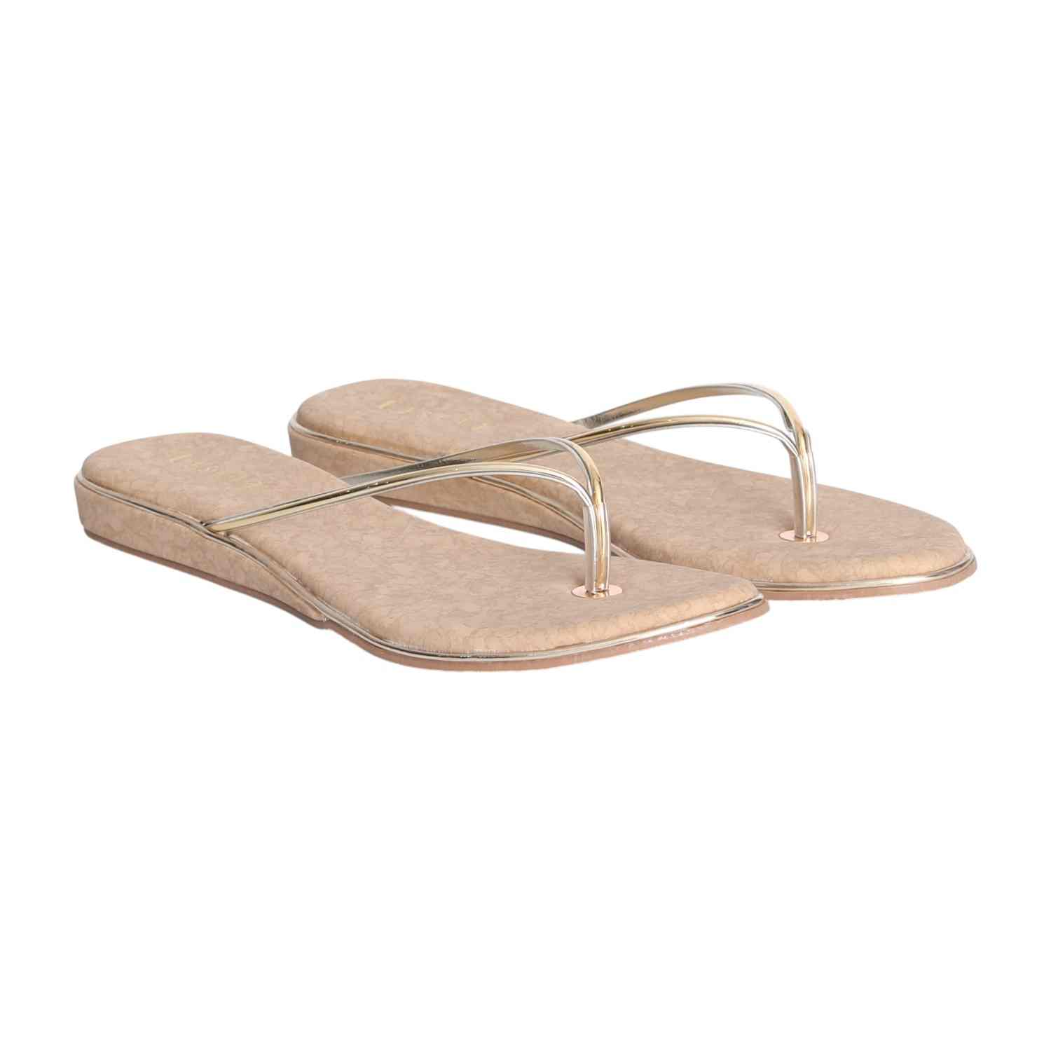 Women Gold Metallic comfort Flip-Flops