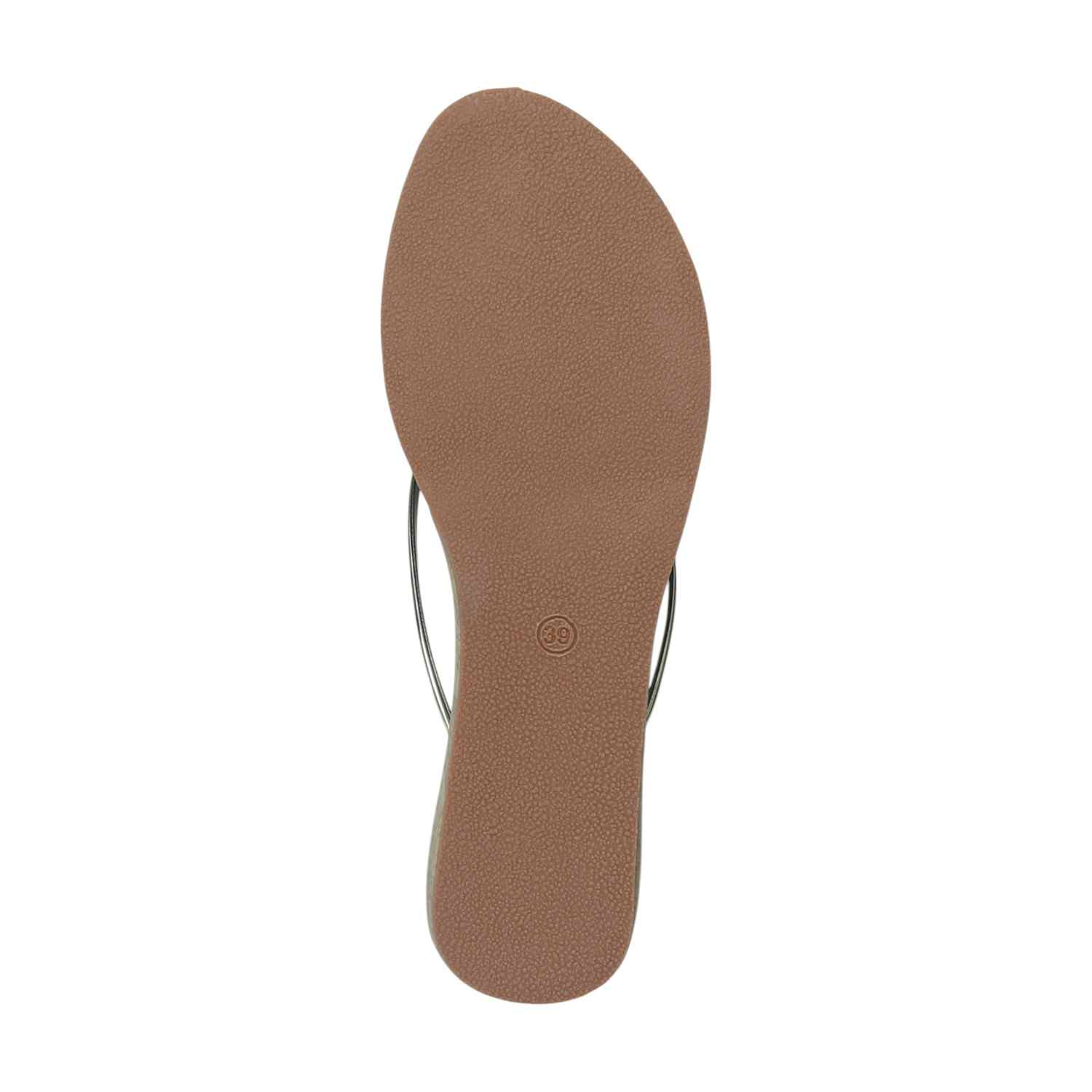 Women Olive Green Flat Chappal with Glossy Straps