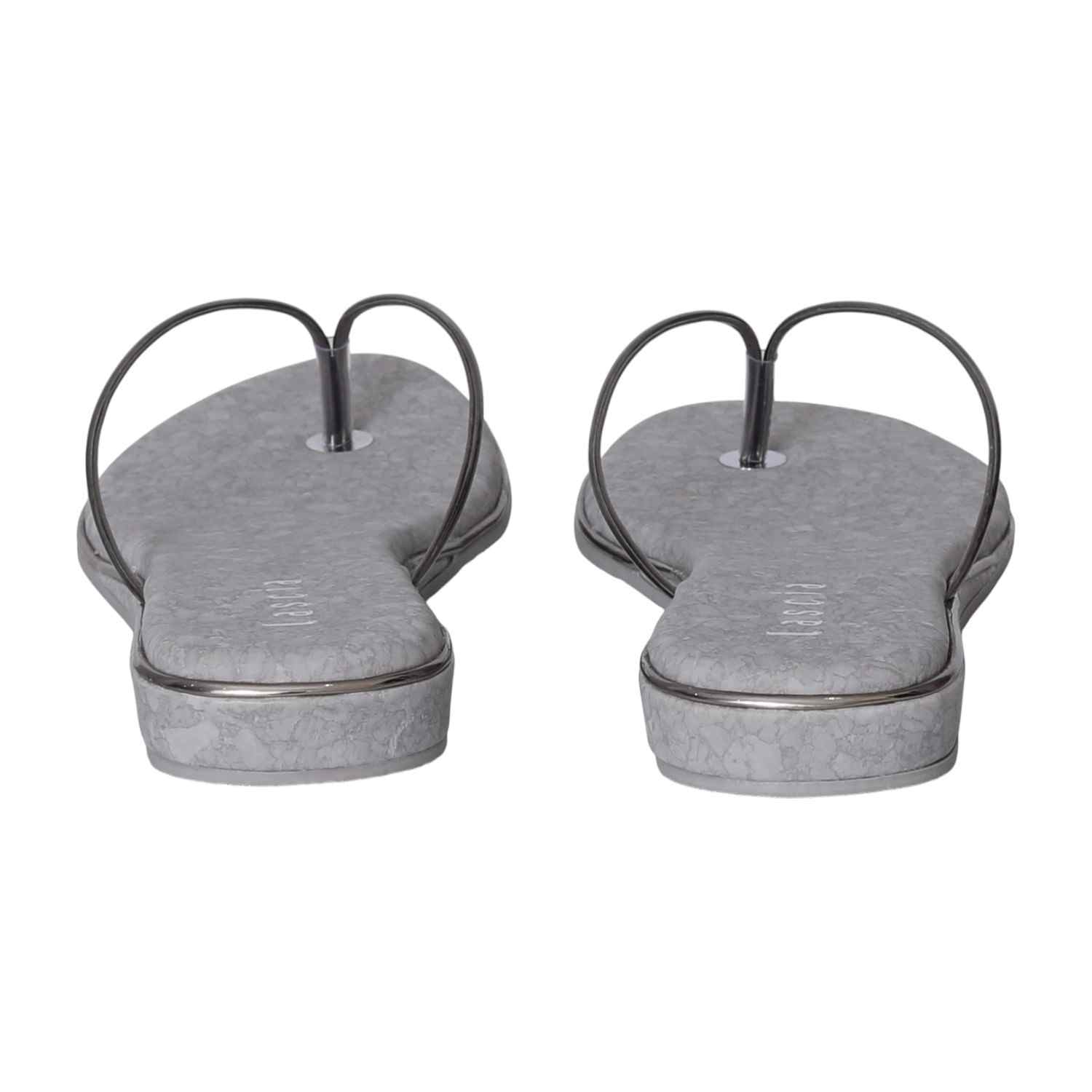 Women Grey Metallic comfort Flip-Flops