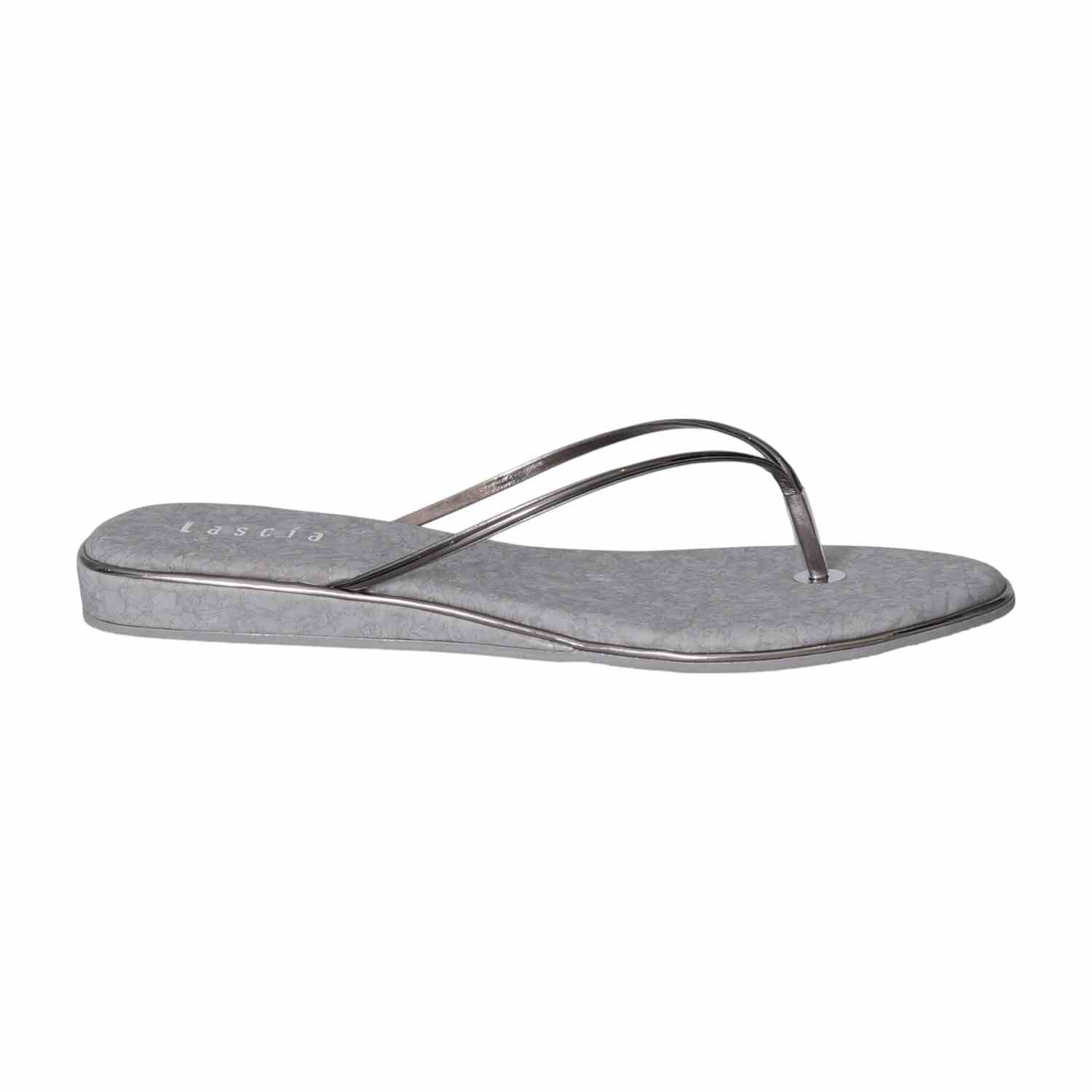 Women Grey Metallic comfort Flip-Flops