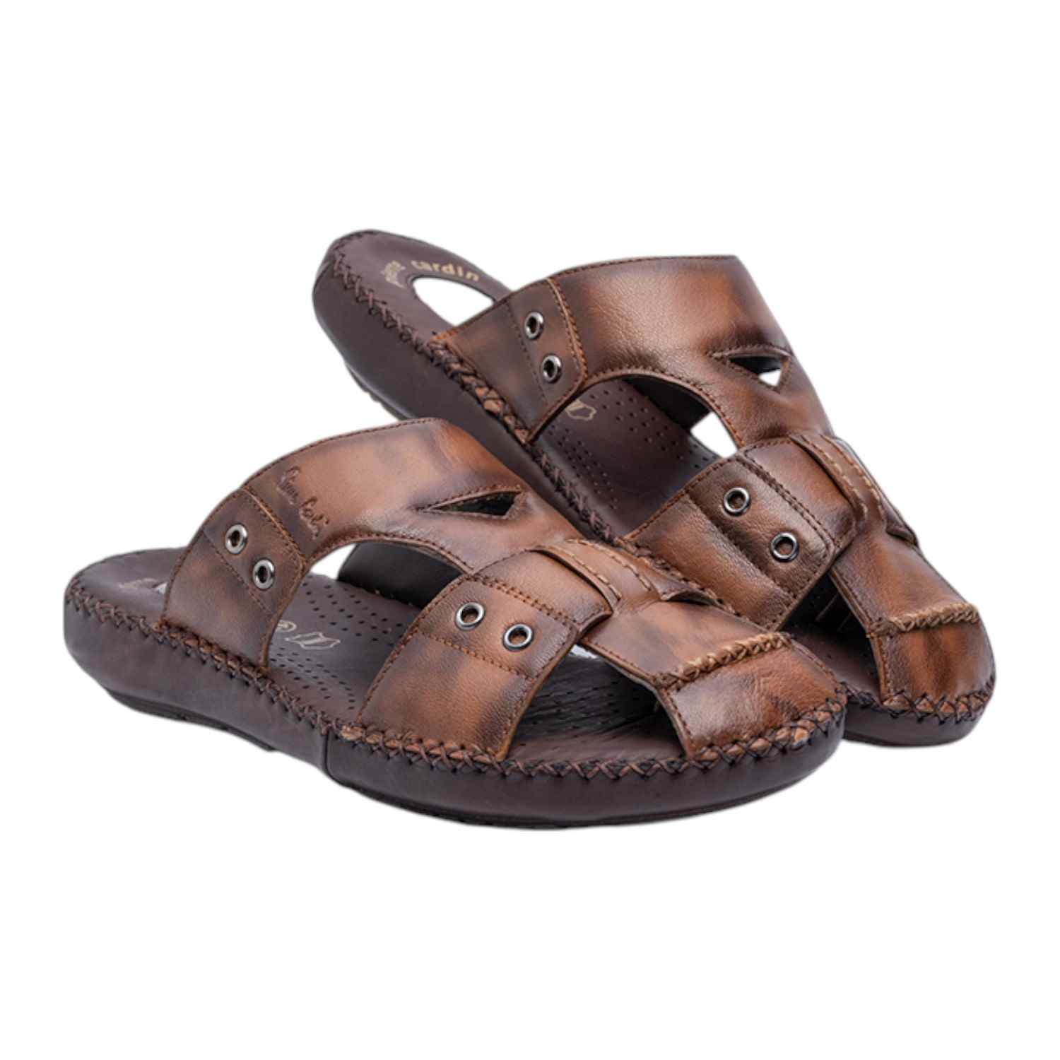 Mens Leather slipper Tan