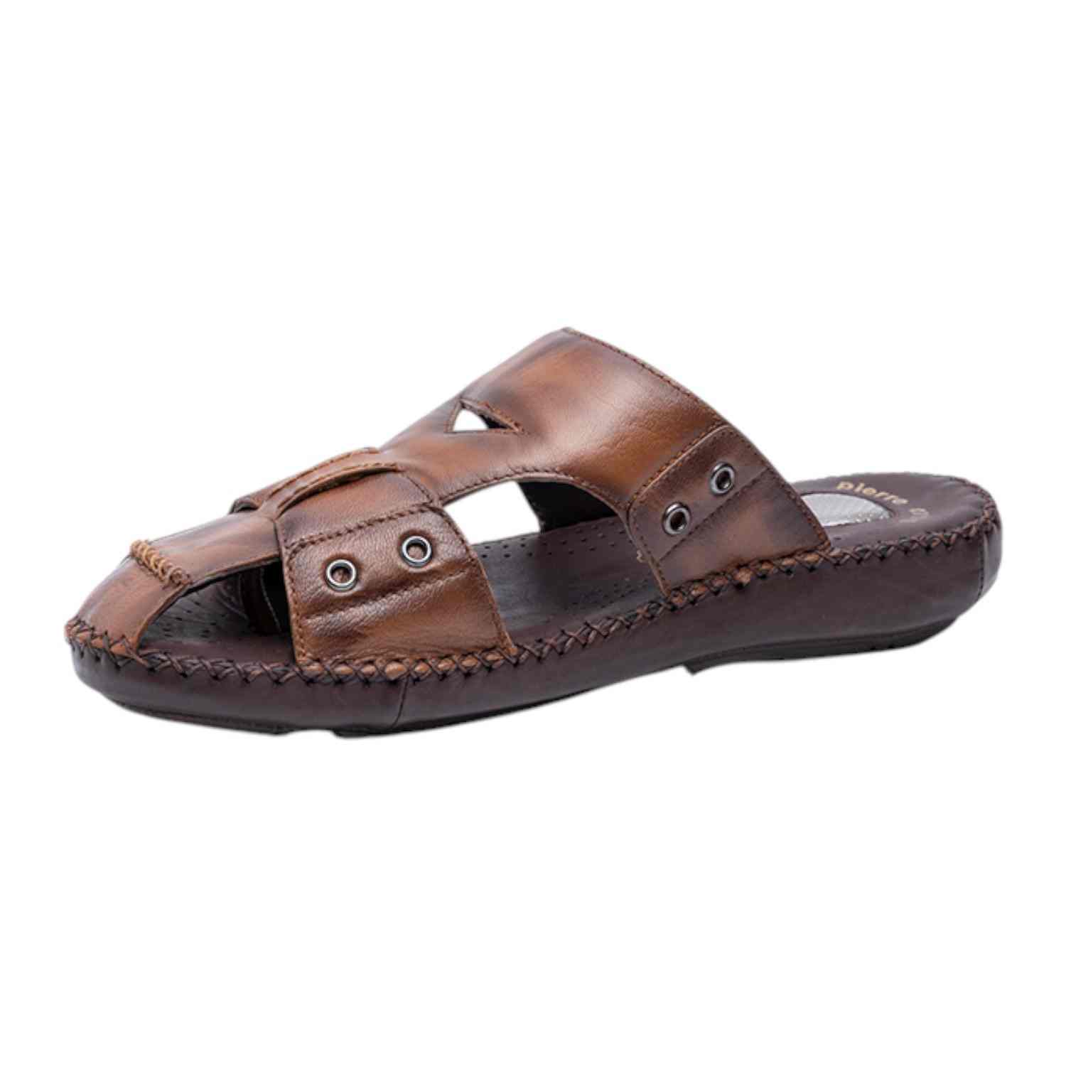 Mens Leather slipper Tan