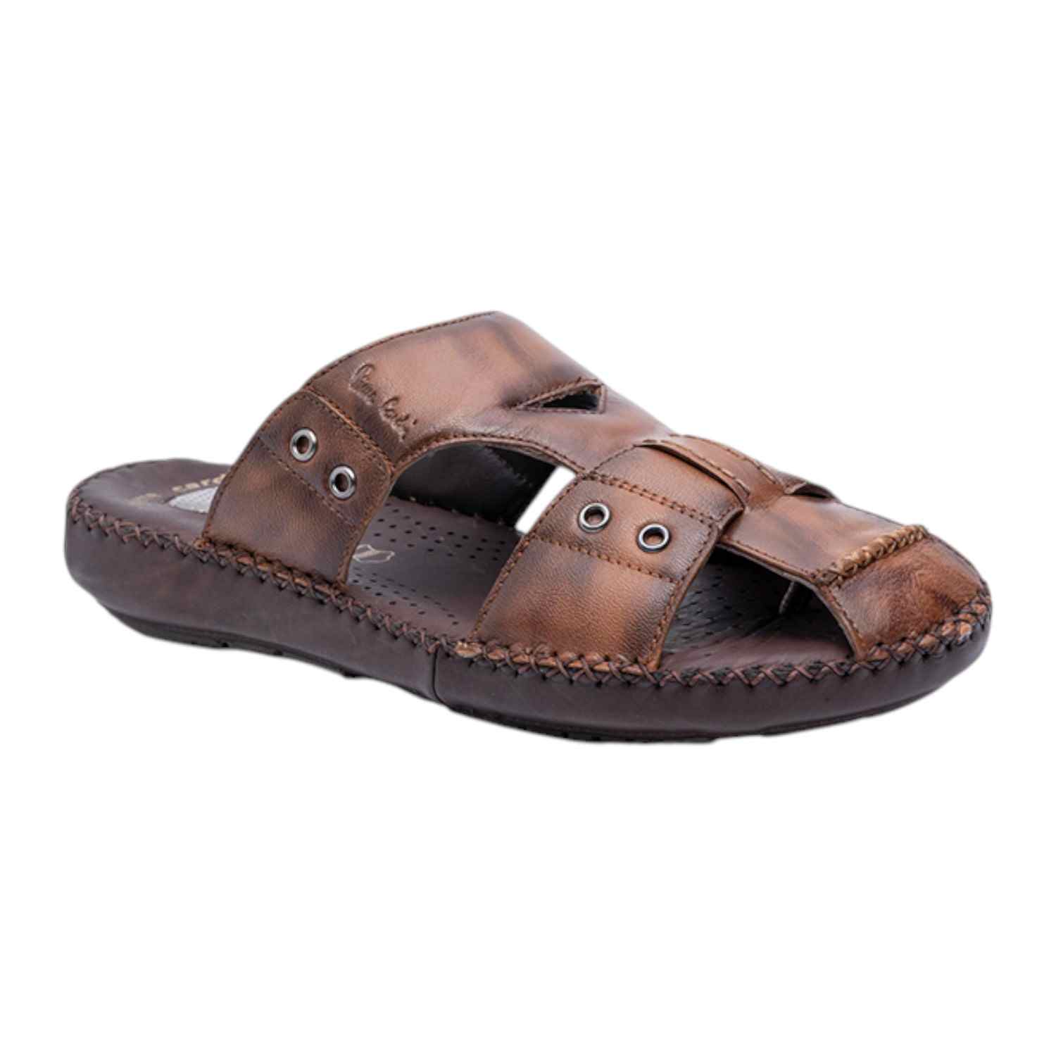 Mens Leather slipper Tan
