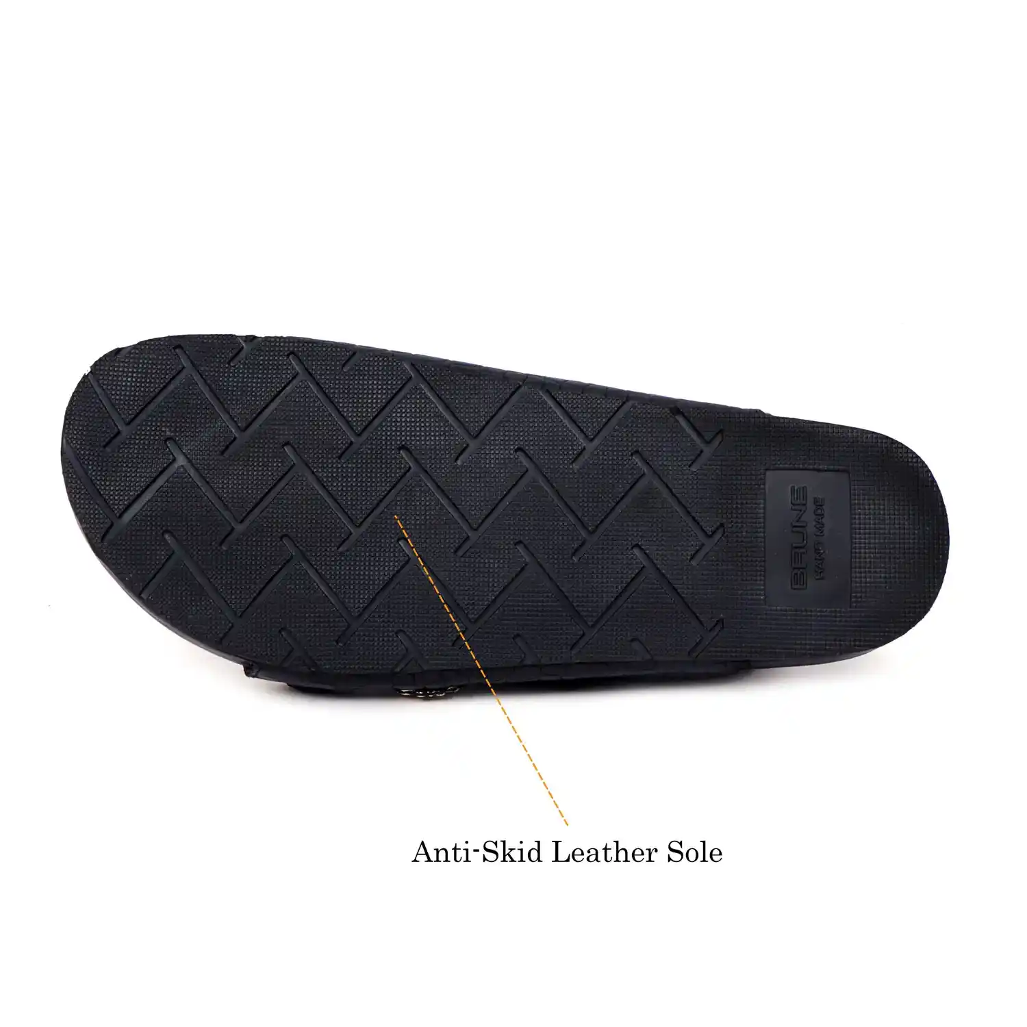 Men Adjustable Buckle Slippers in Black Textured Leather