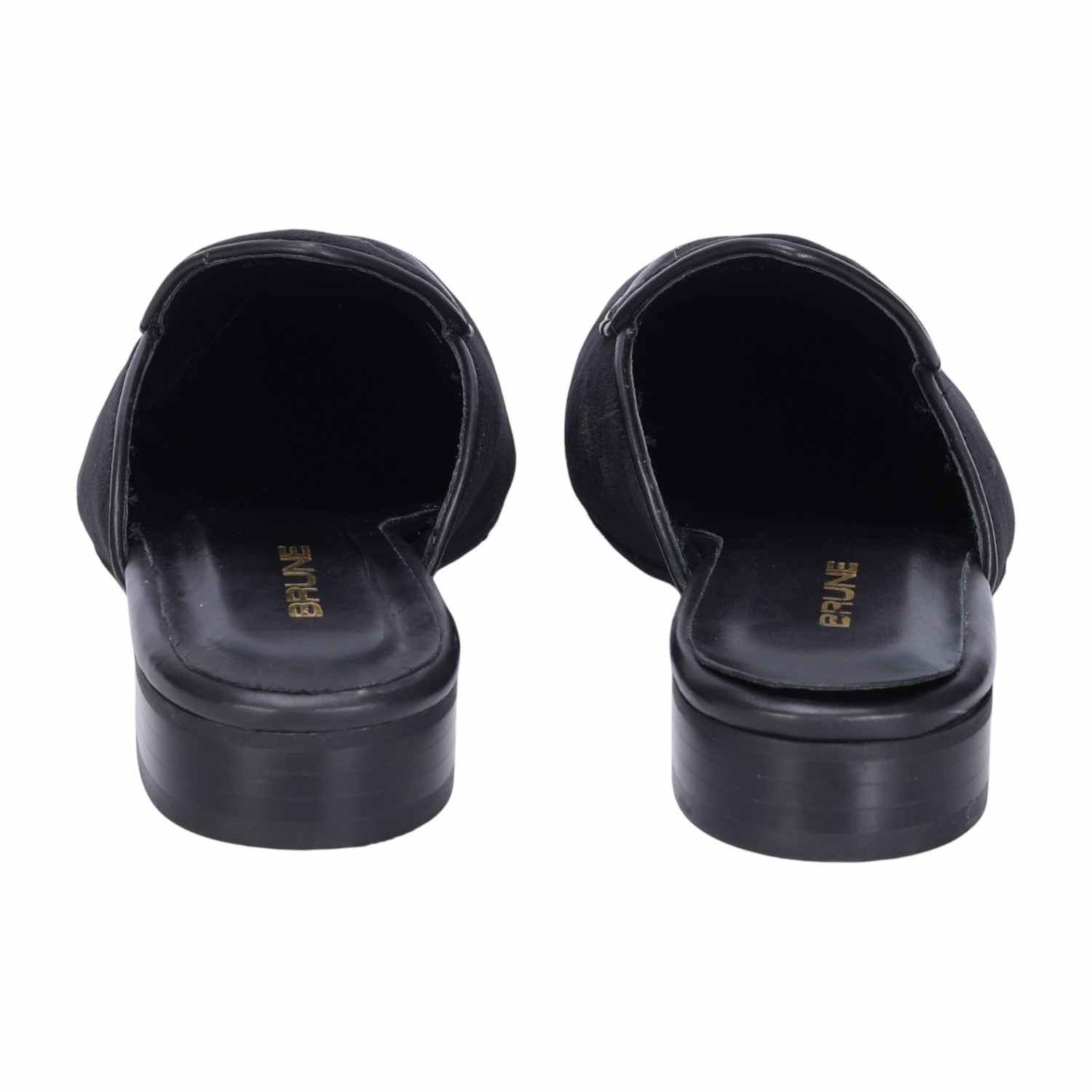 Women Black Italian Mule with Golden Zardosi