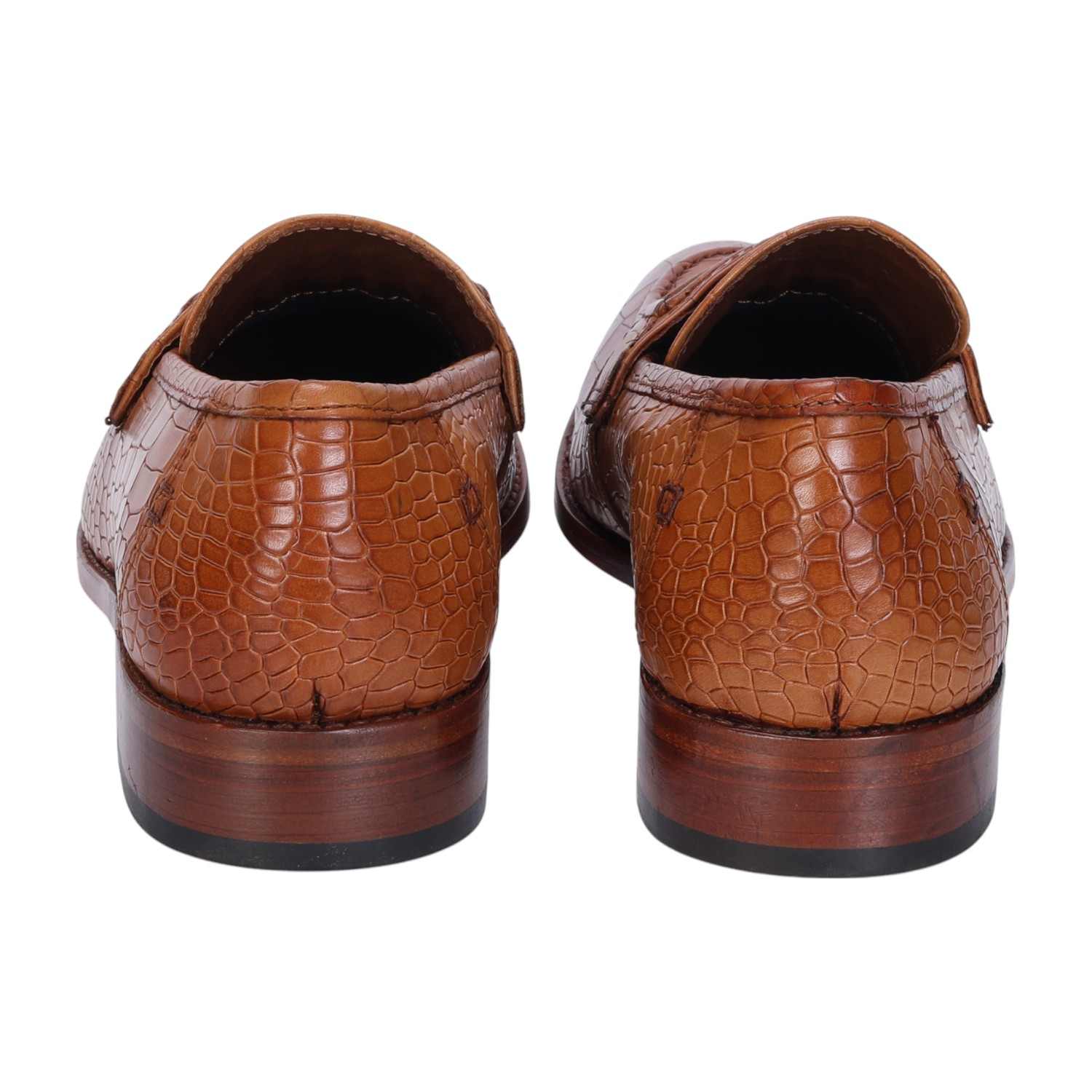 Men Tan Loafers Deep Cut Leather with Leather Sold