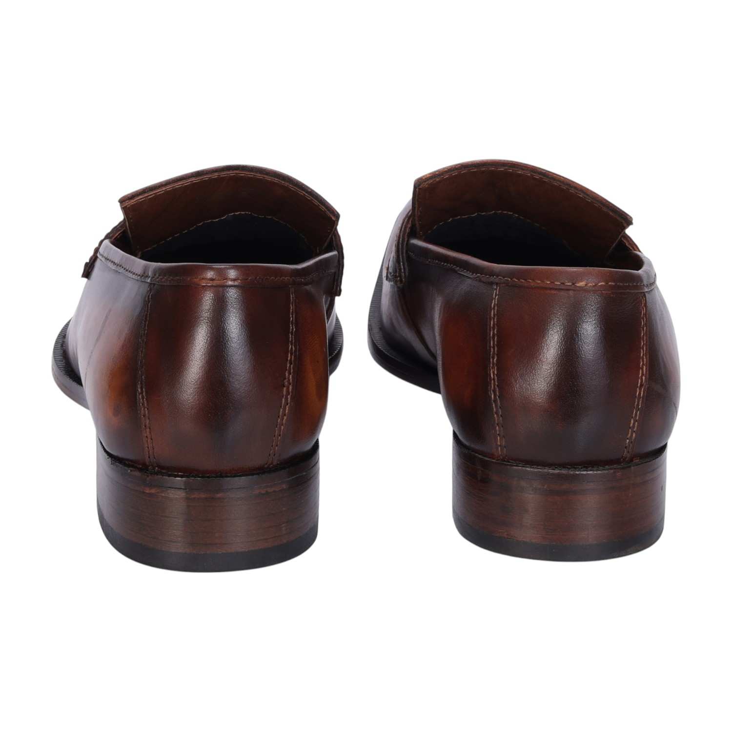 Men Leather Loafers with Laser Engraved Strap