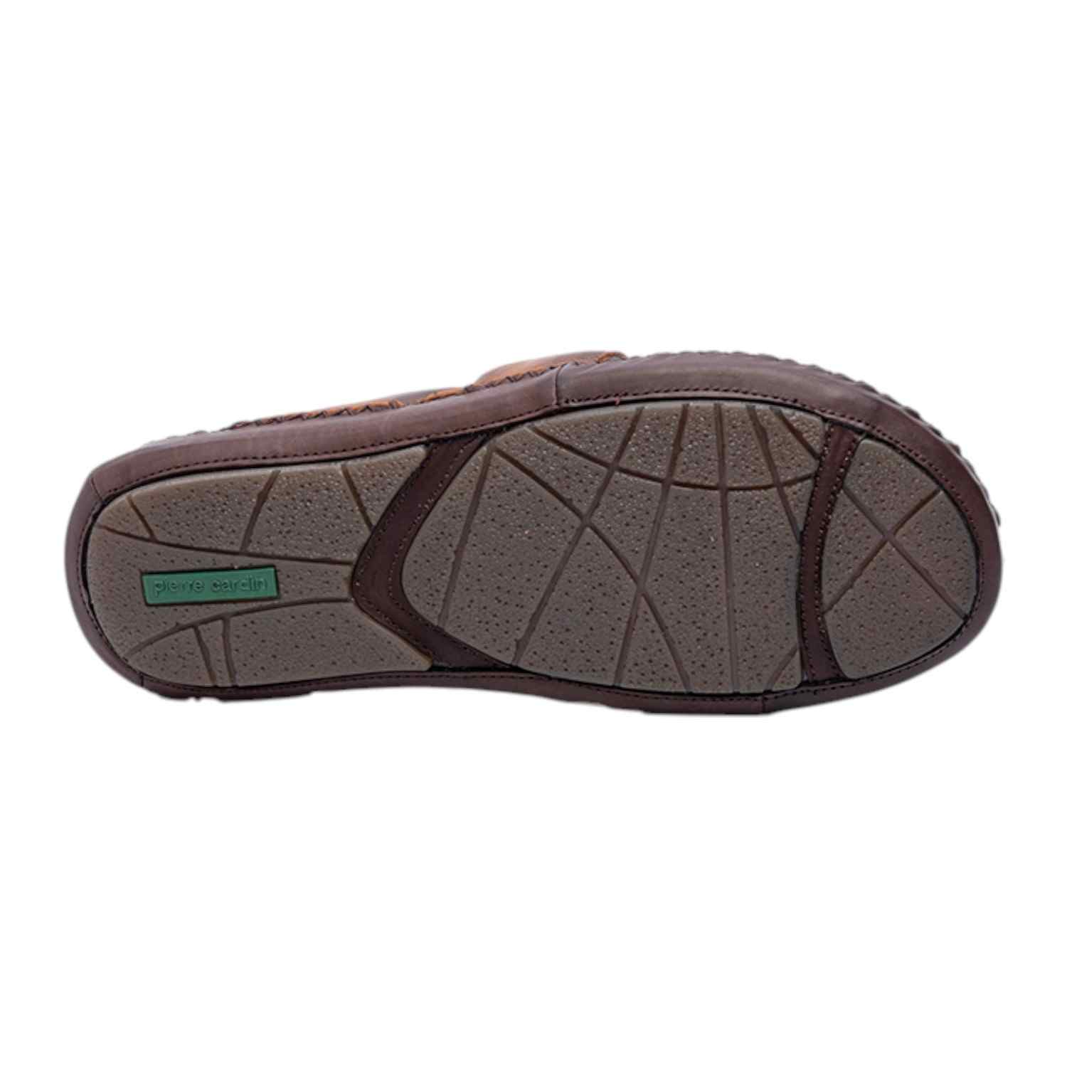 Men's leather Thong Tan