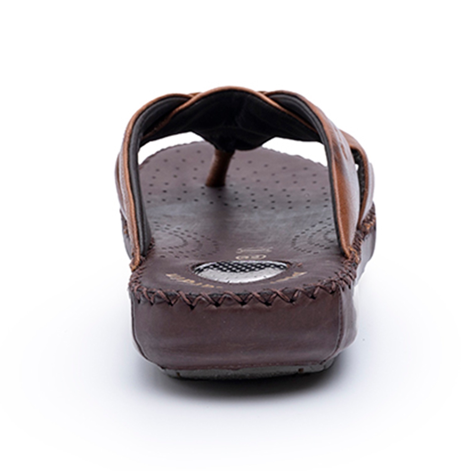 Men's leather Thong Tan