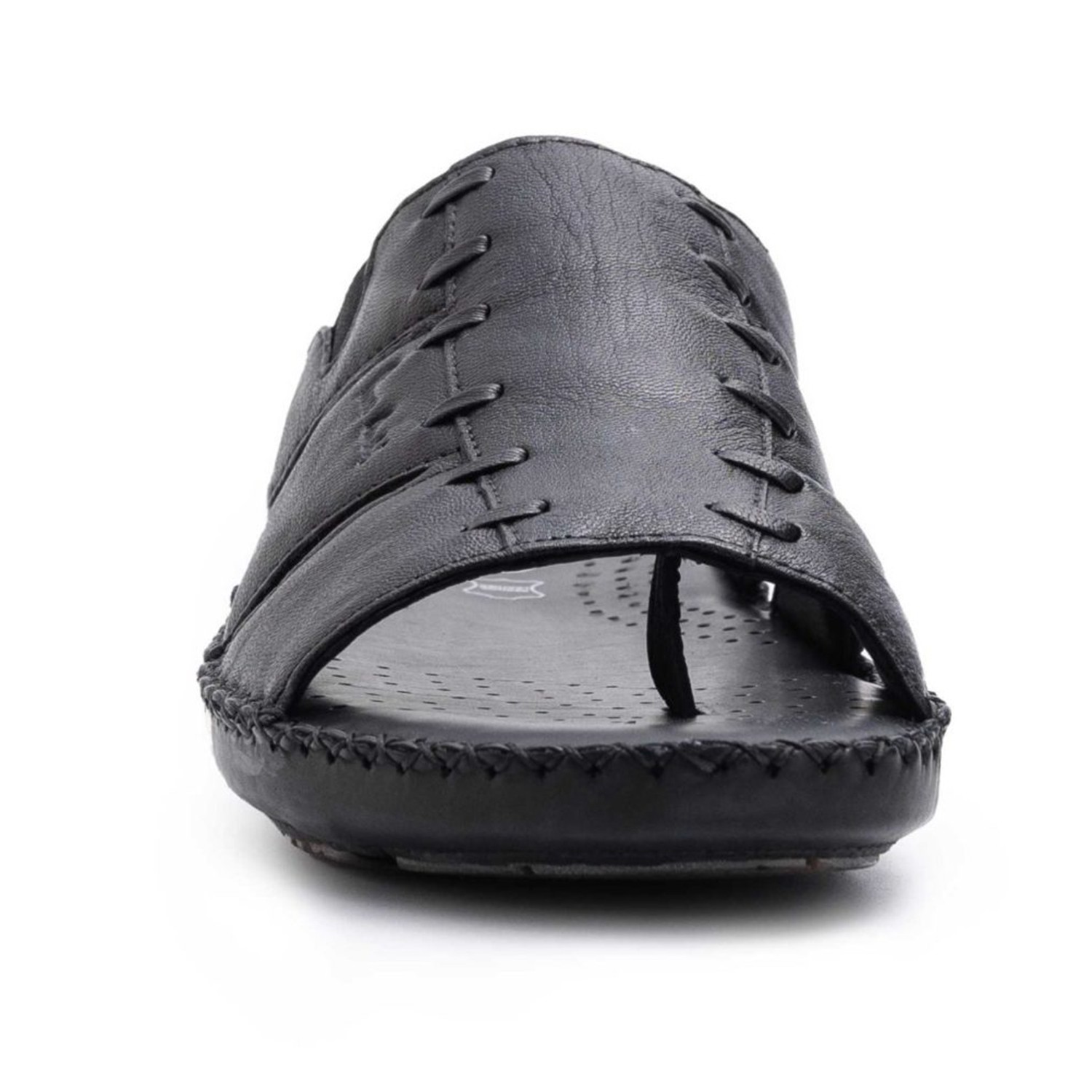Pierre Cardin | Mens Leather slipper Black|4