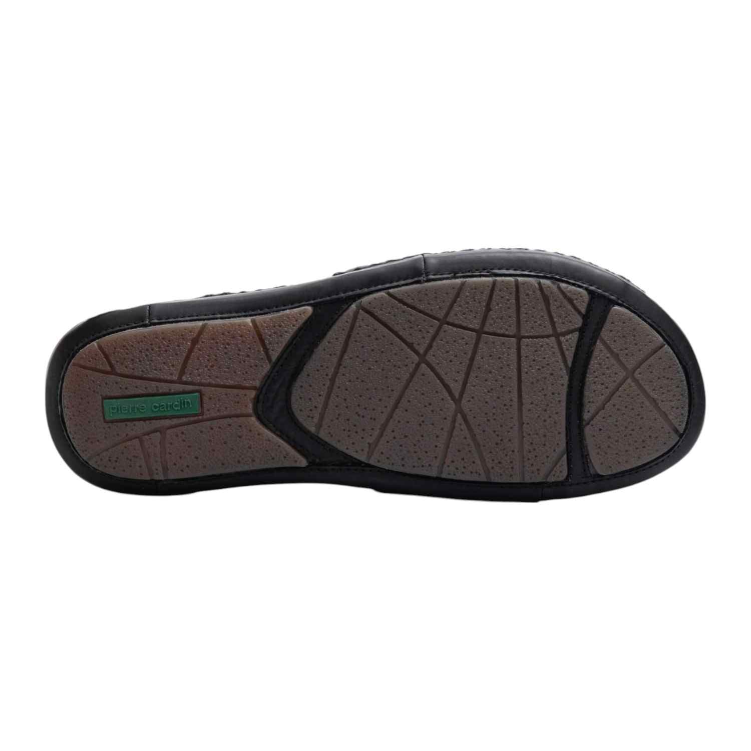 Pierre Cardin | Mens Leather slipper Black|5