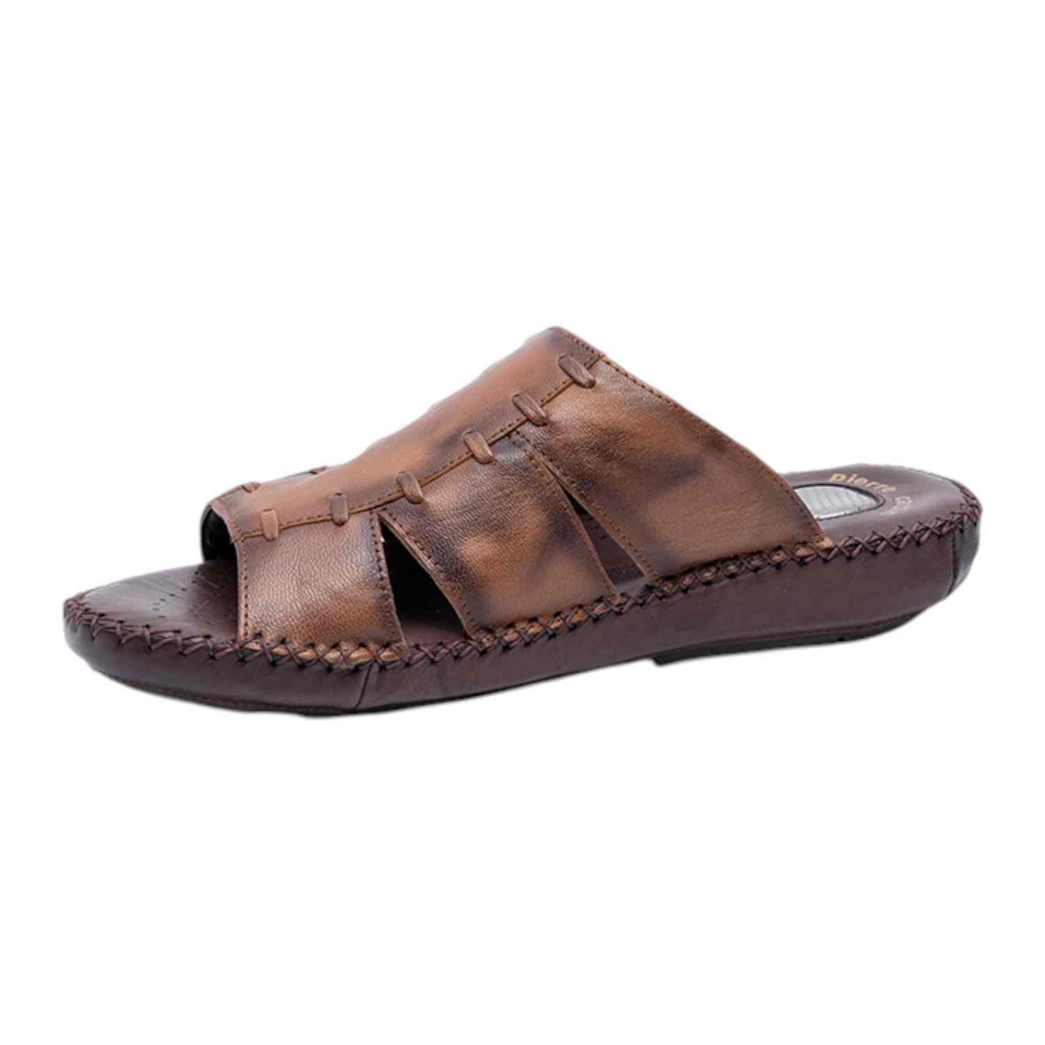 Mens Leather slipper Tan Pierre Cardin