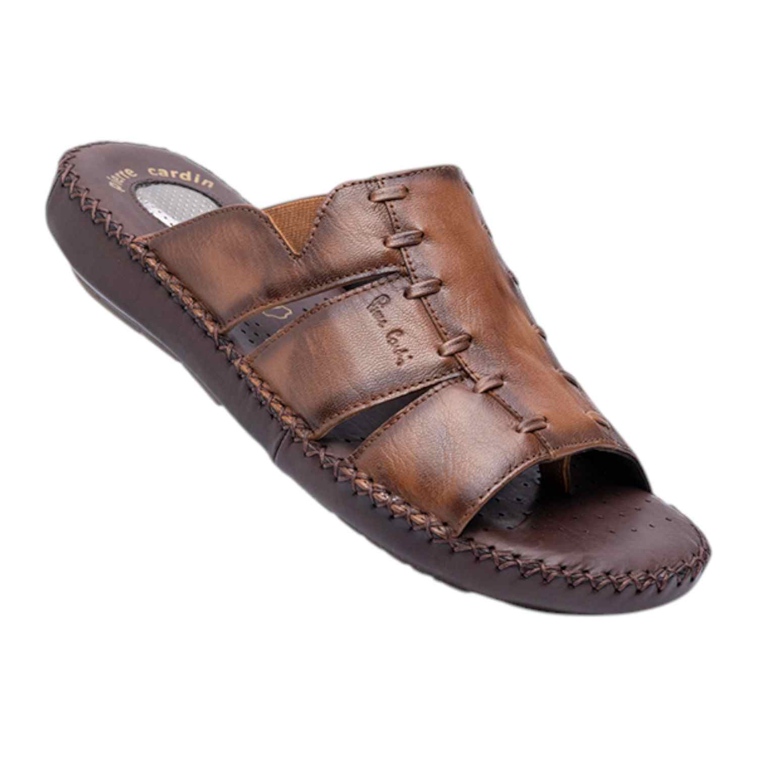 Mens Leather slipper Tan