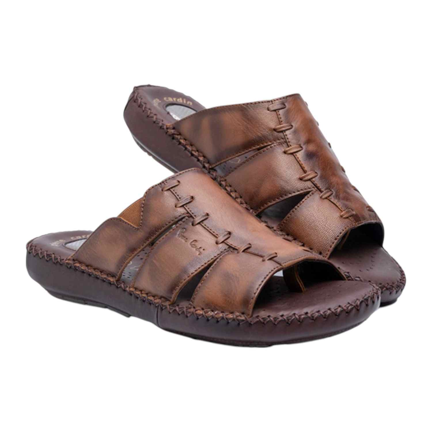 Mens Leather slipper Tan