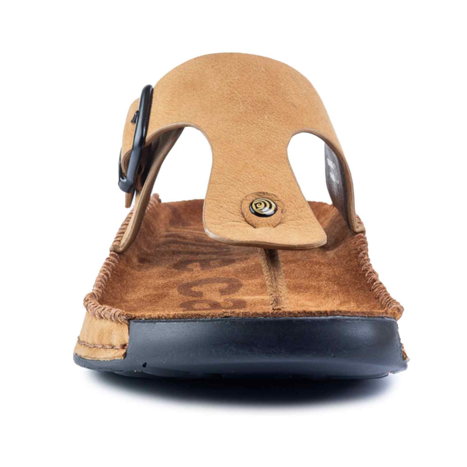 Men's leather Thong Camel