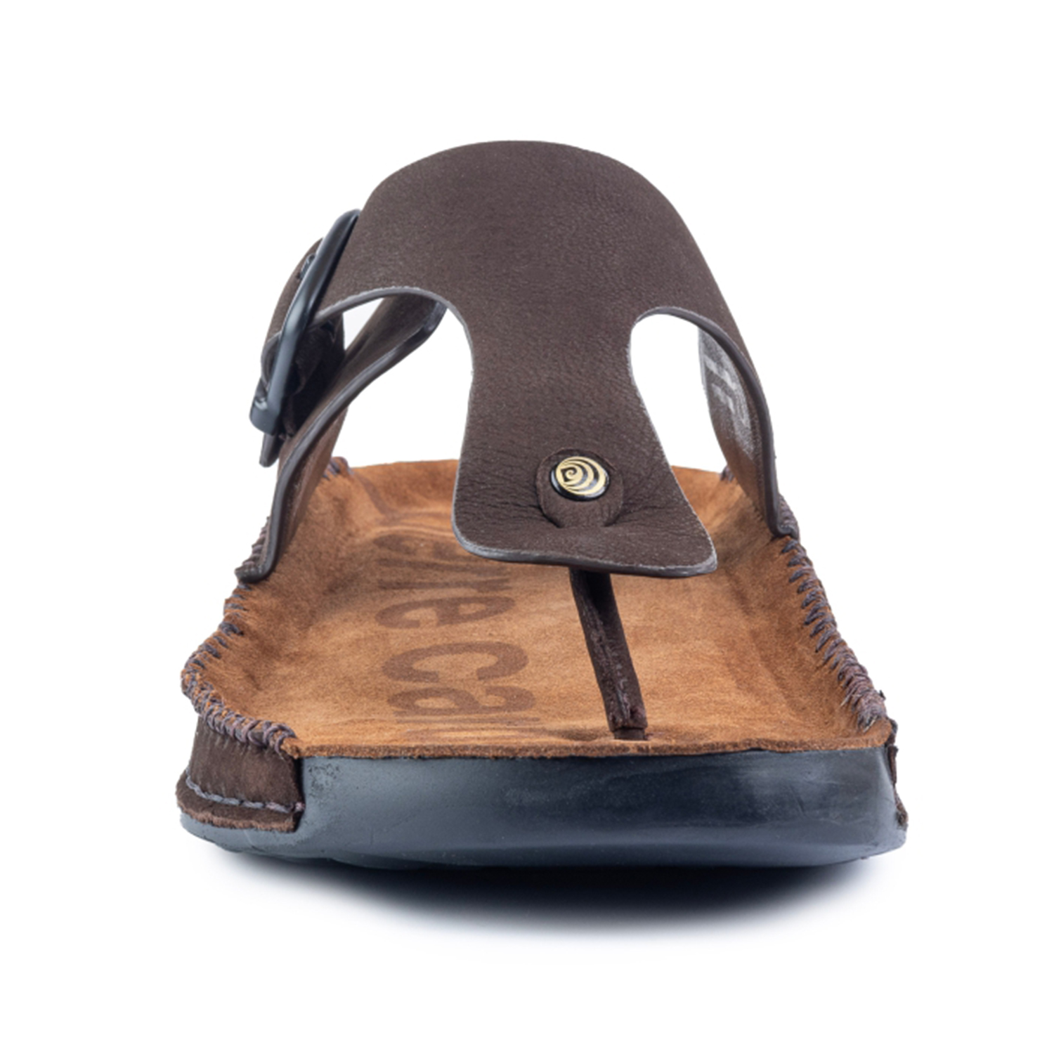 Men's leather Thong Café
