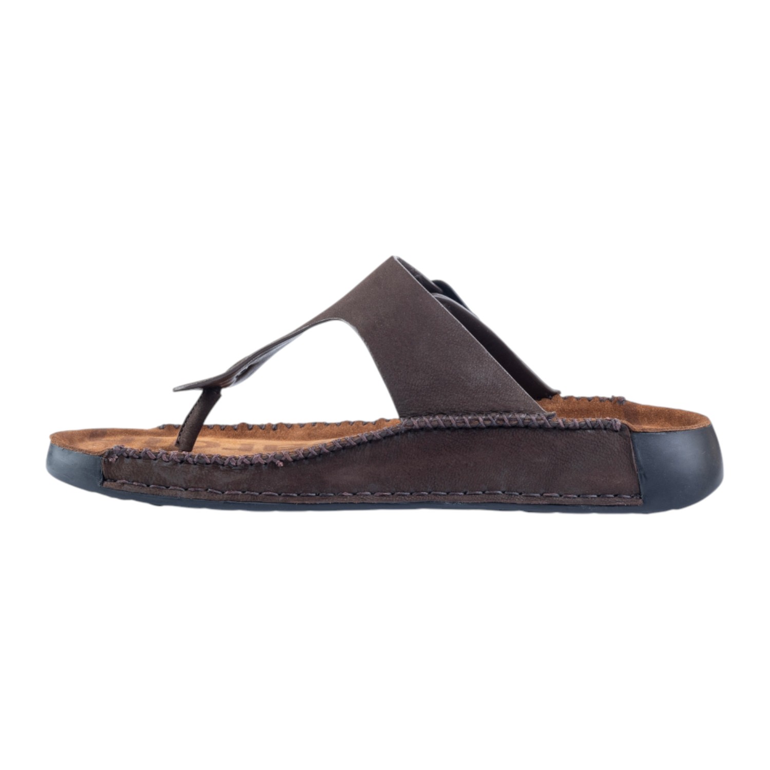 Men's leather Thong Café