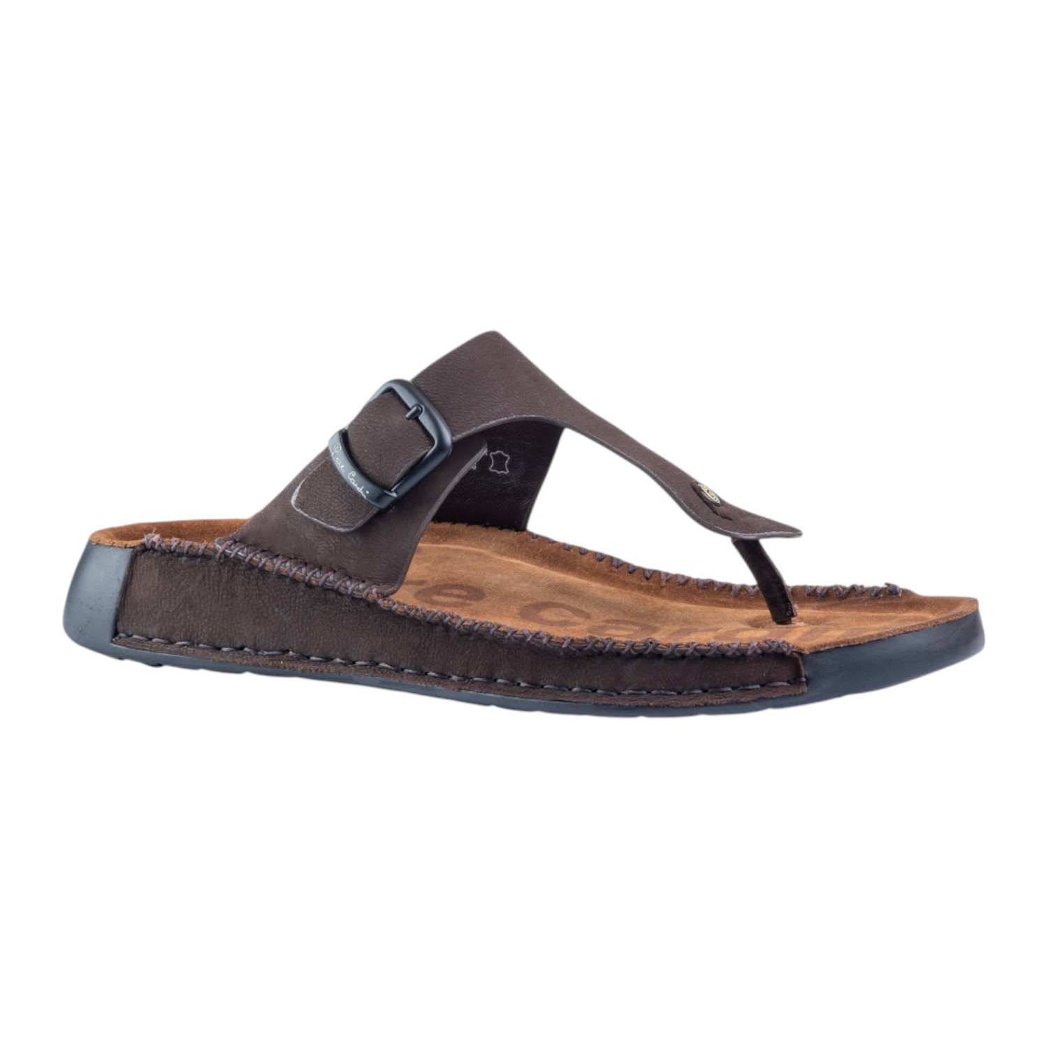Men's leather Thong Café
