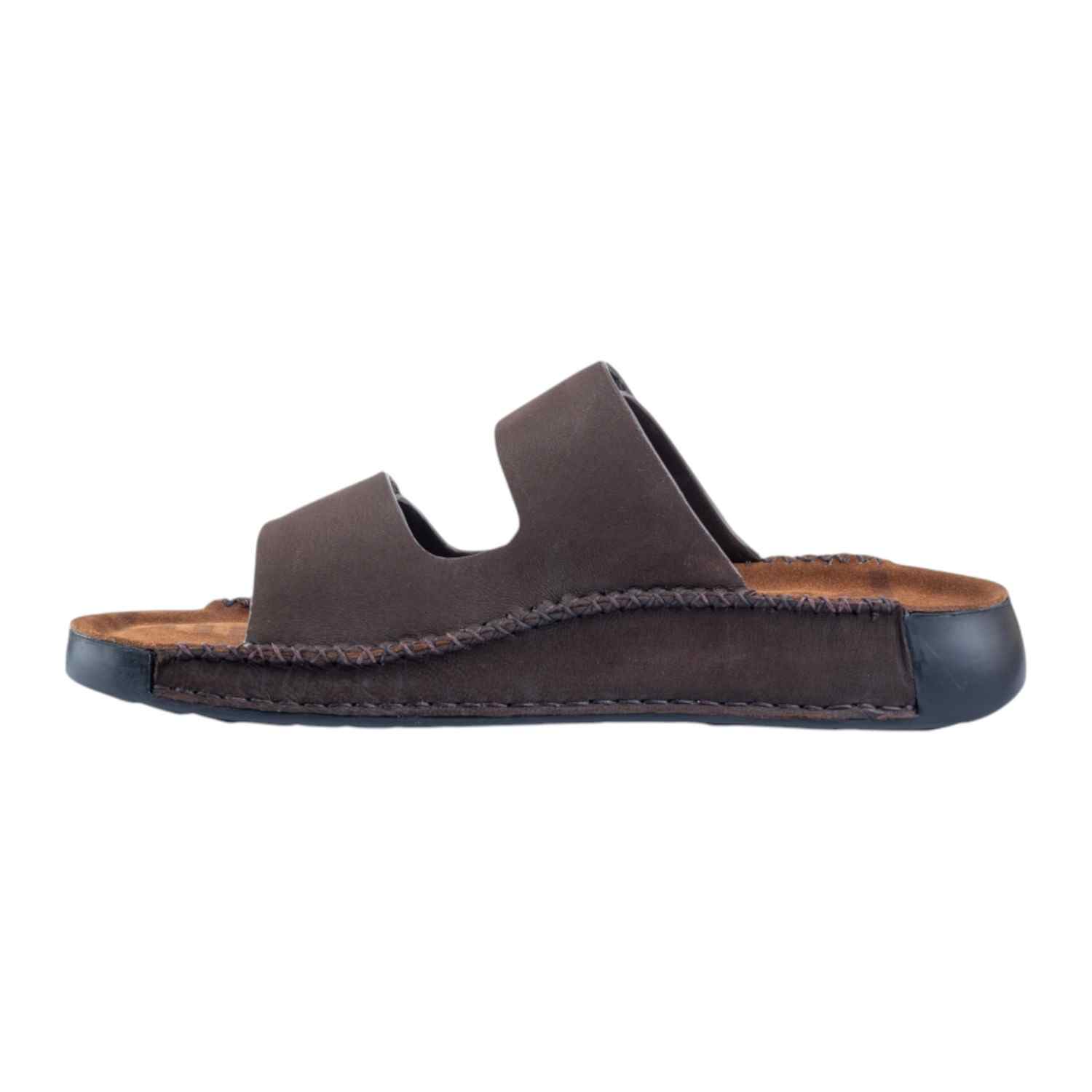 Mens Leather slipper Café