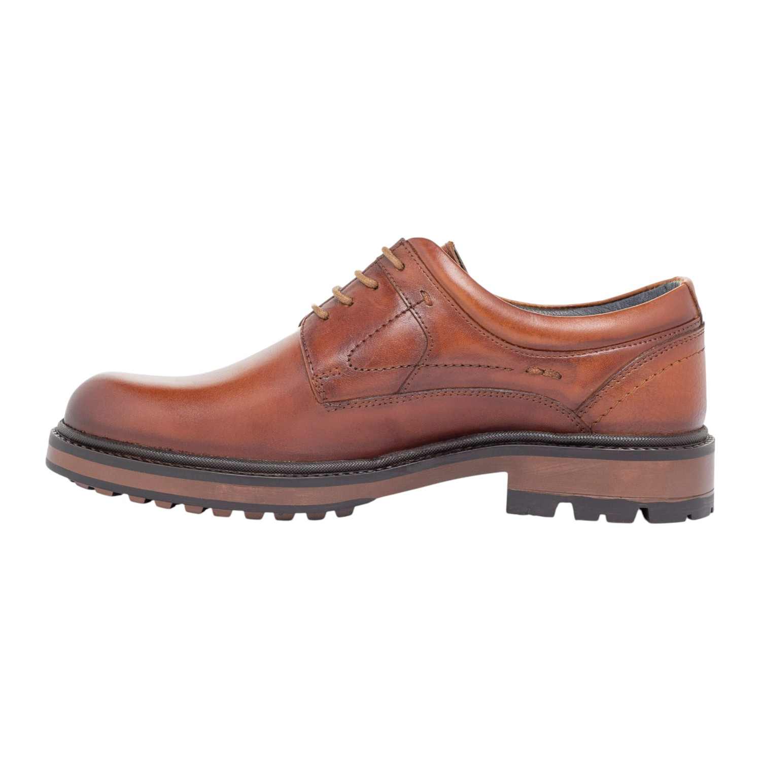 Mens Shoe Casual Laceup Cognac