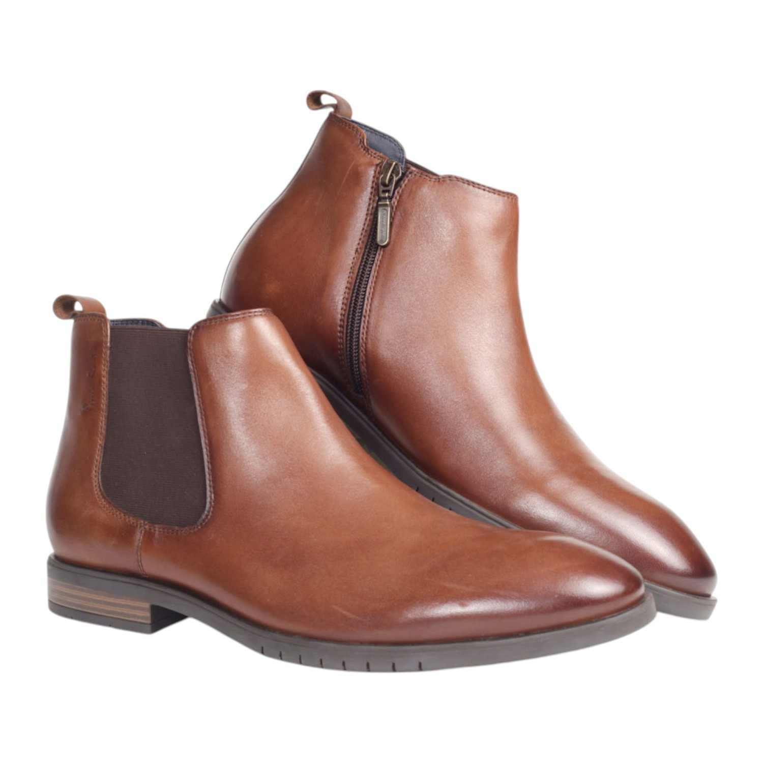 Mens Boot Slipon Cognac