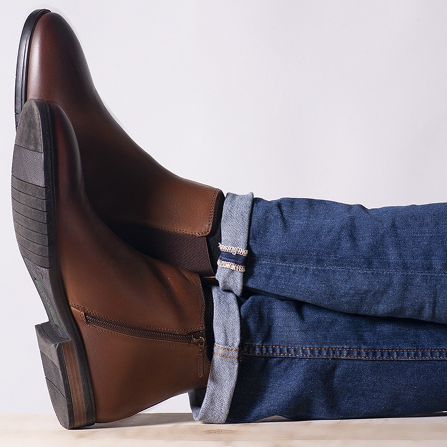 Mens Boot Slipon Cognac