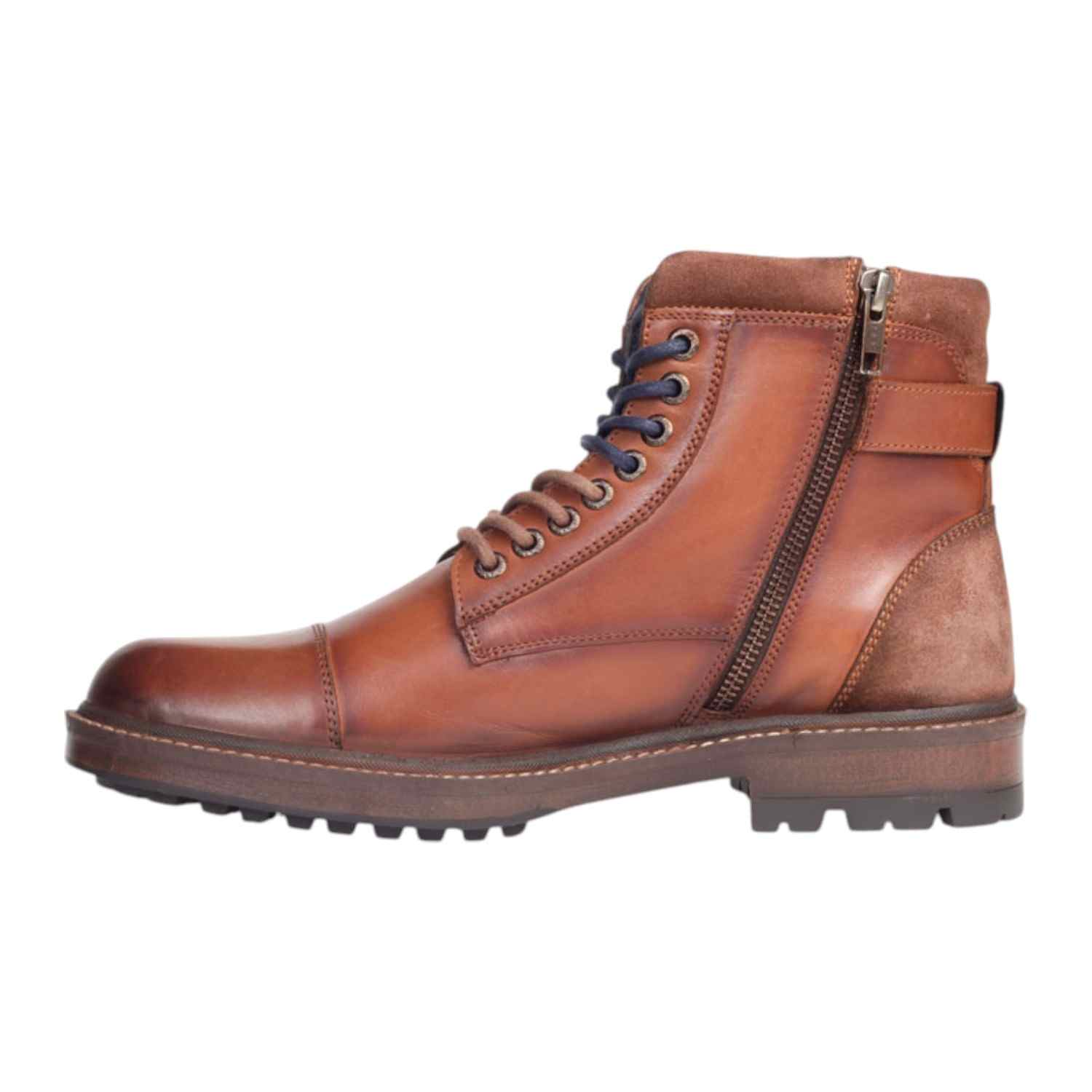 Mens Boot Laceup Cognac