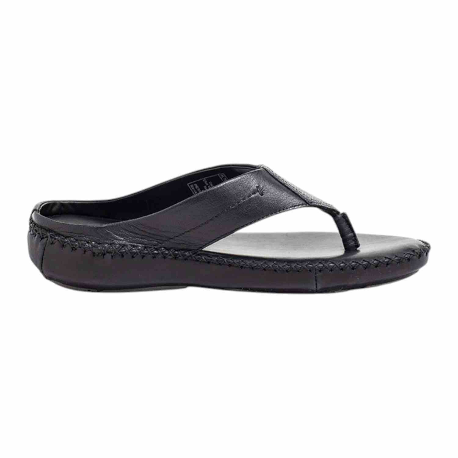 Men's leather Thong Black
