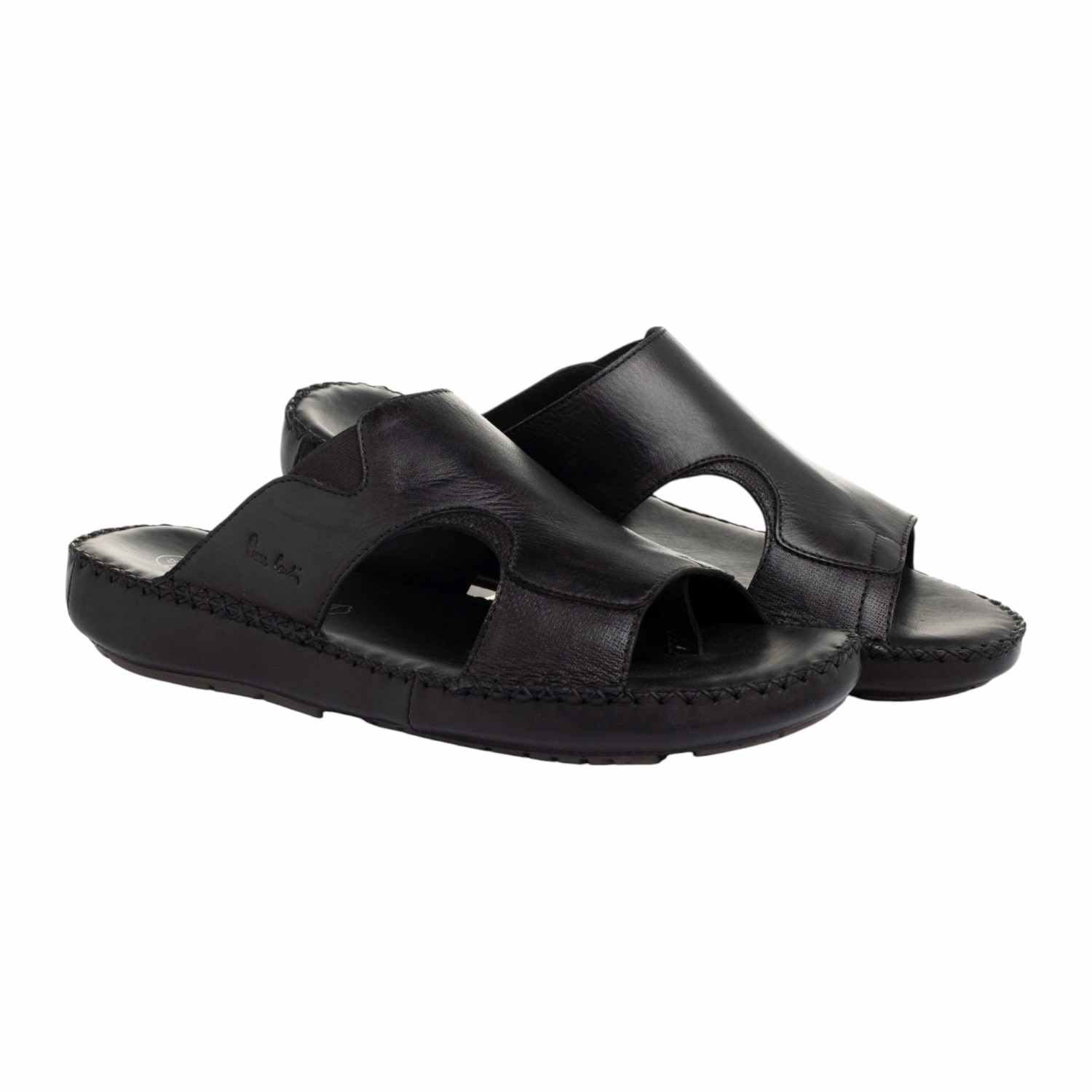Mens Leather slipper Black