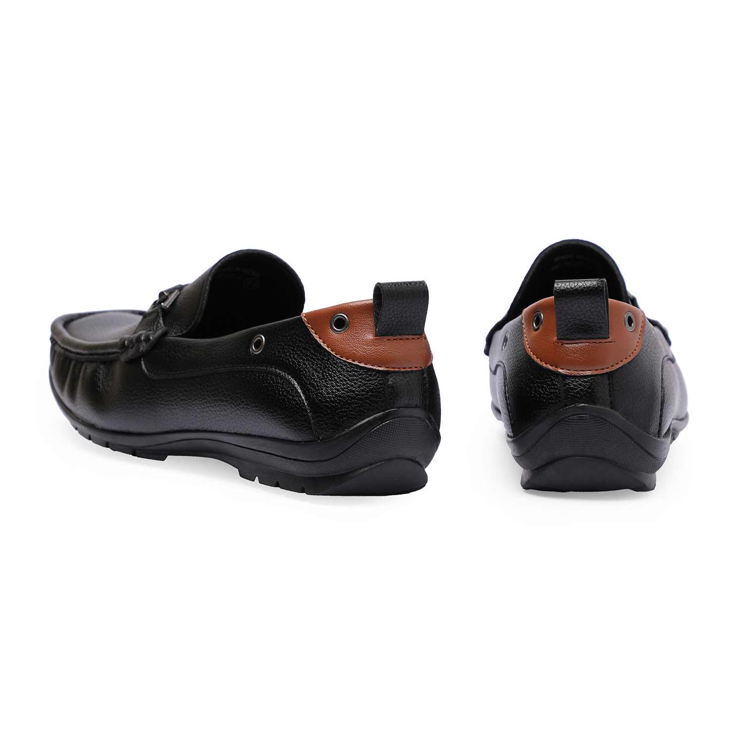 Black Slip-on with Metal Detailing for Men