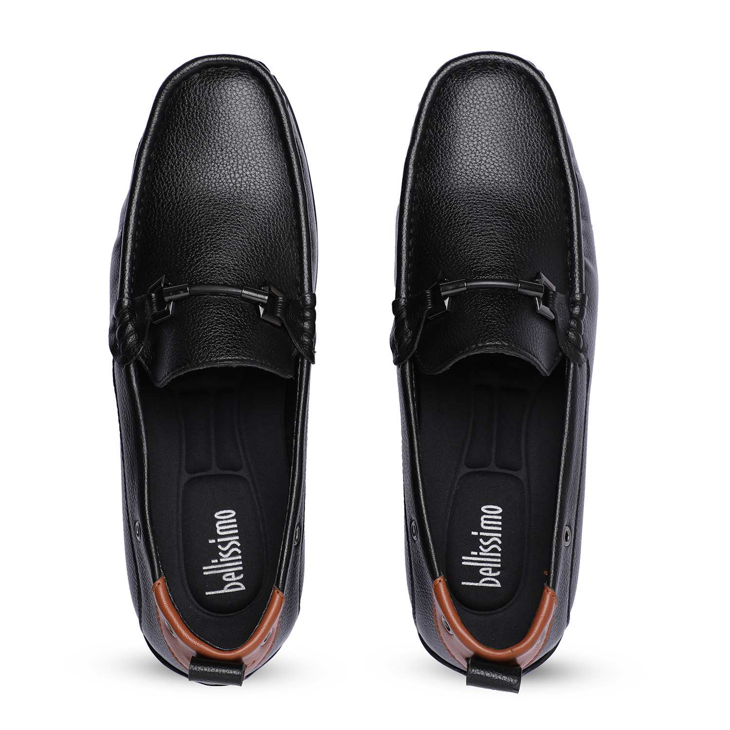 Black Slip-on with Metal Detailing for Men