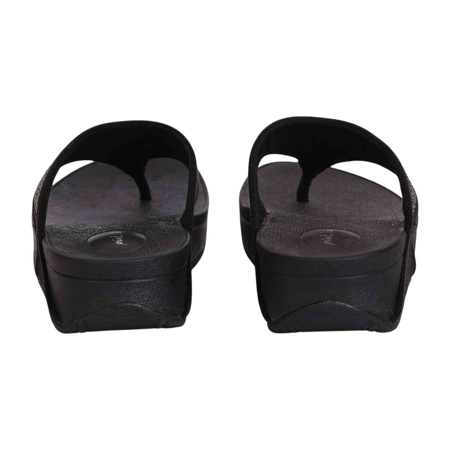 Women Black Thong with Candy Stoned Strap