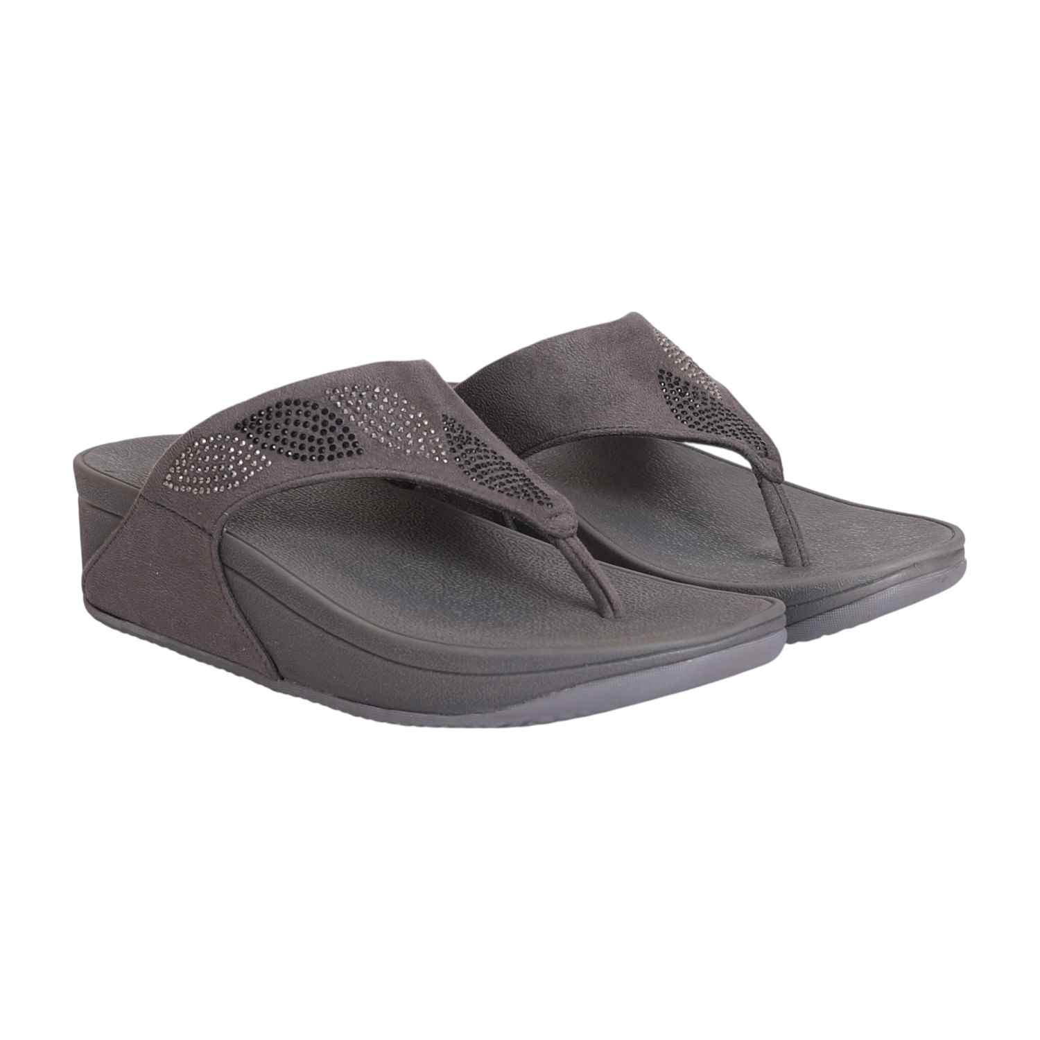 Women Stone Candy Grey T-strap Flats