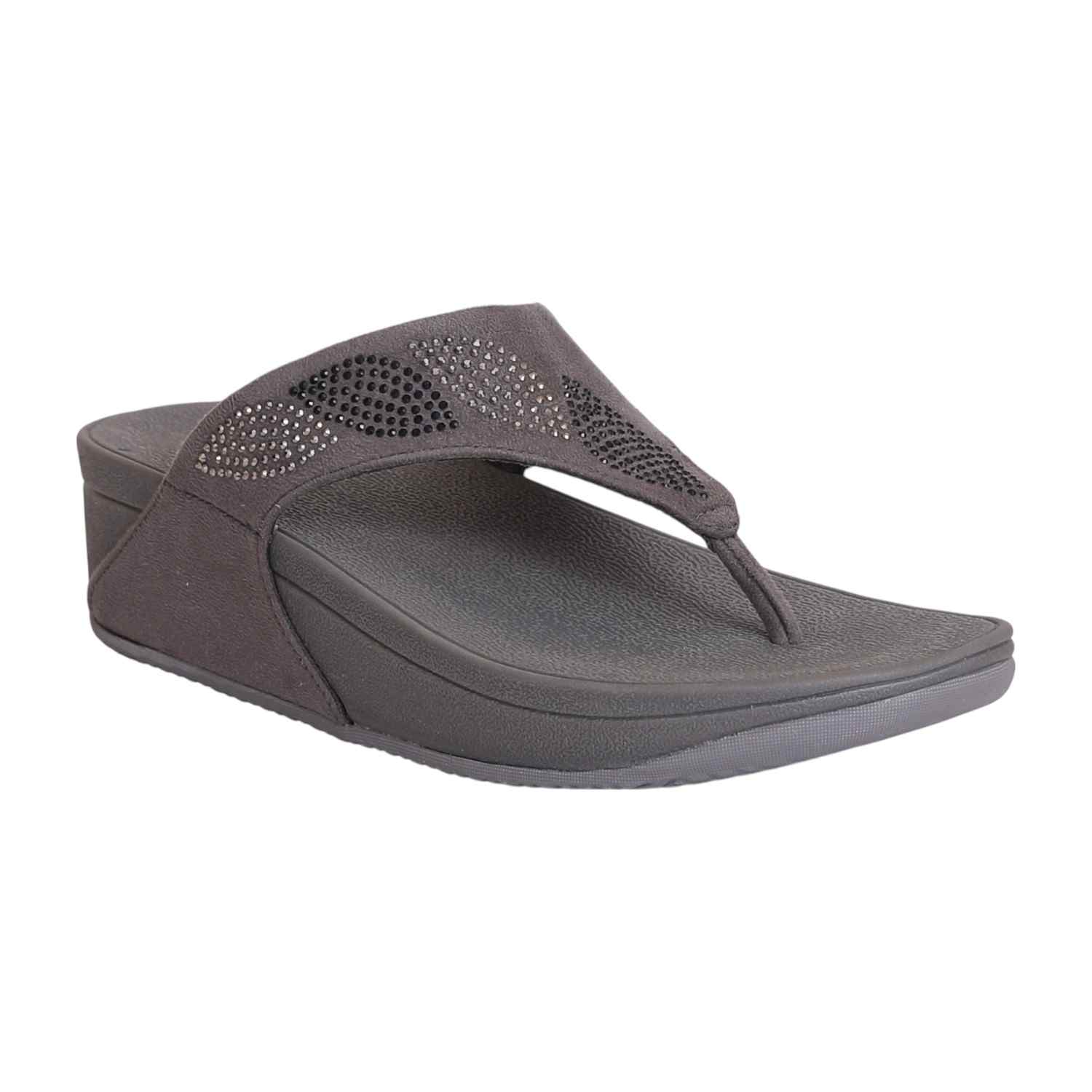 Women Stone Candy Grey T-strap Flats