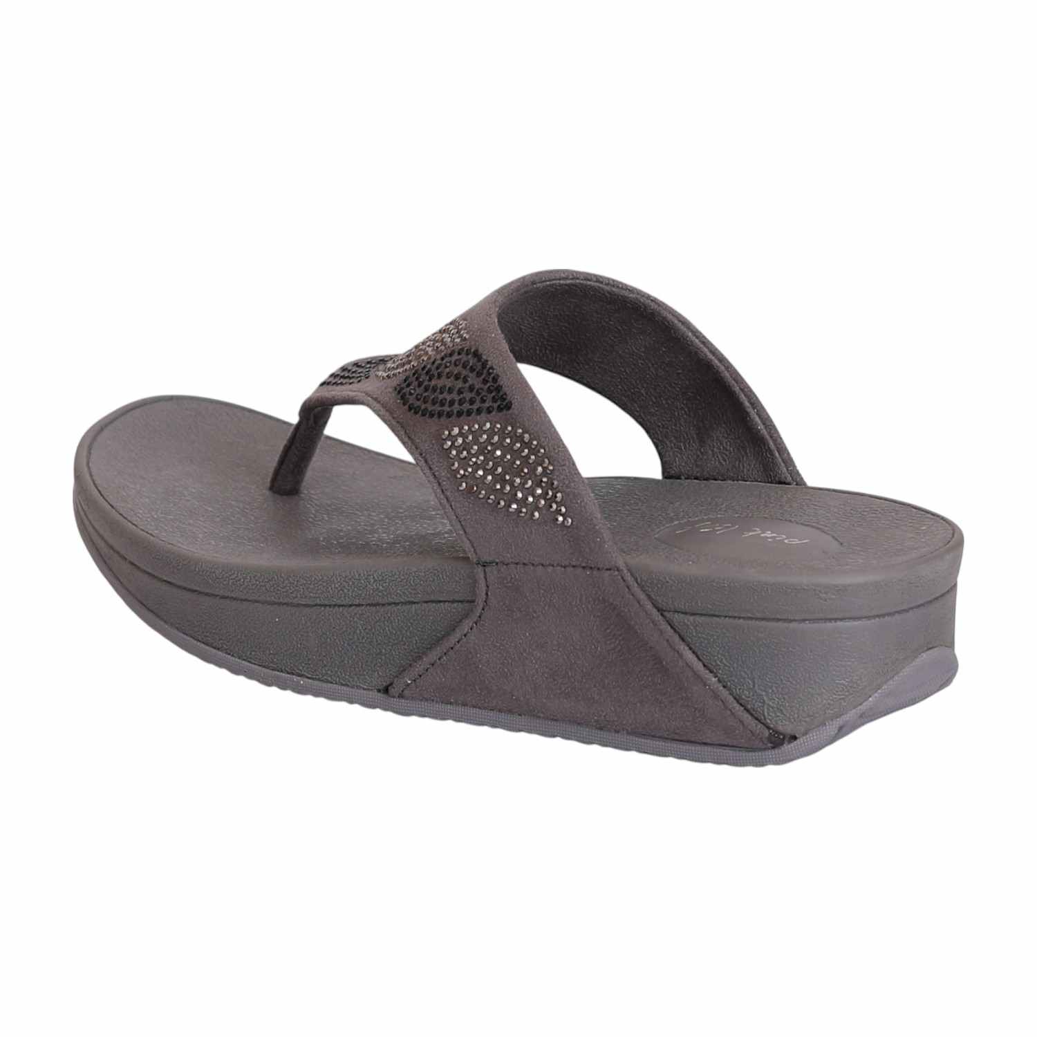 Women Stone Candy Grey T-strap Flats