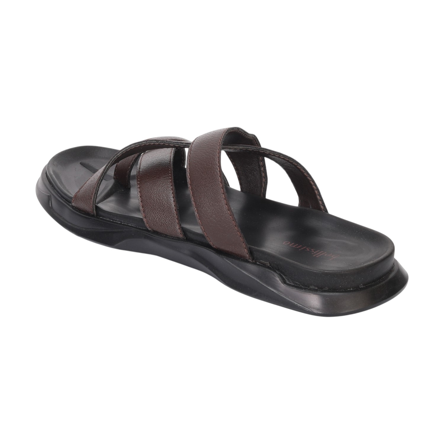 Men Brown Cross Strap Comfort Chappal