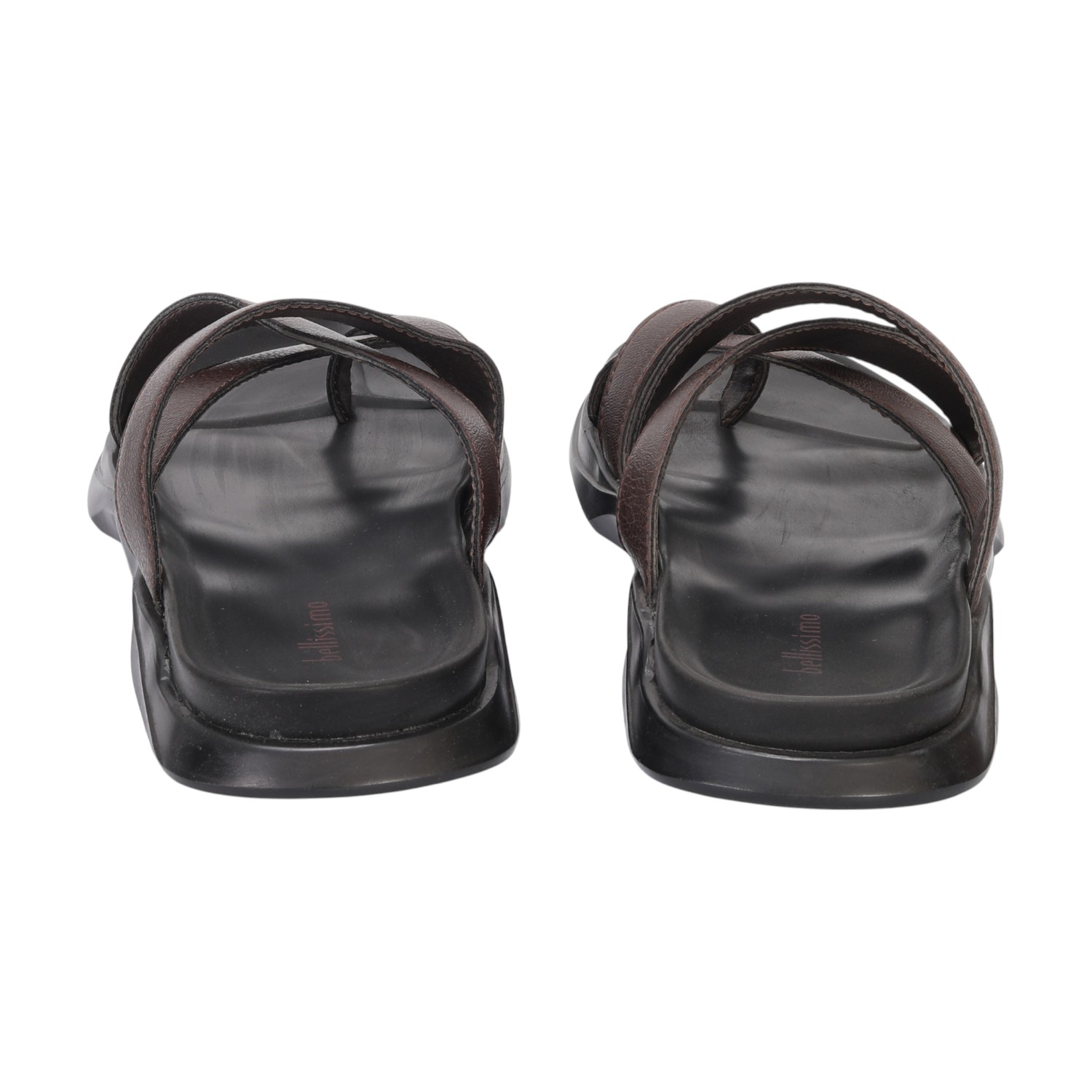 Men Brown Cross Strap Comfort Chappal