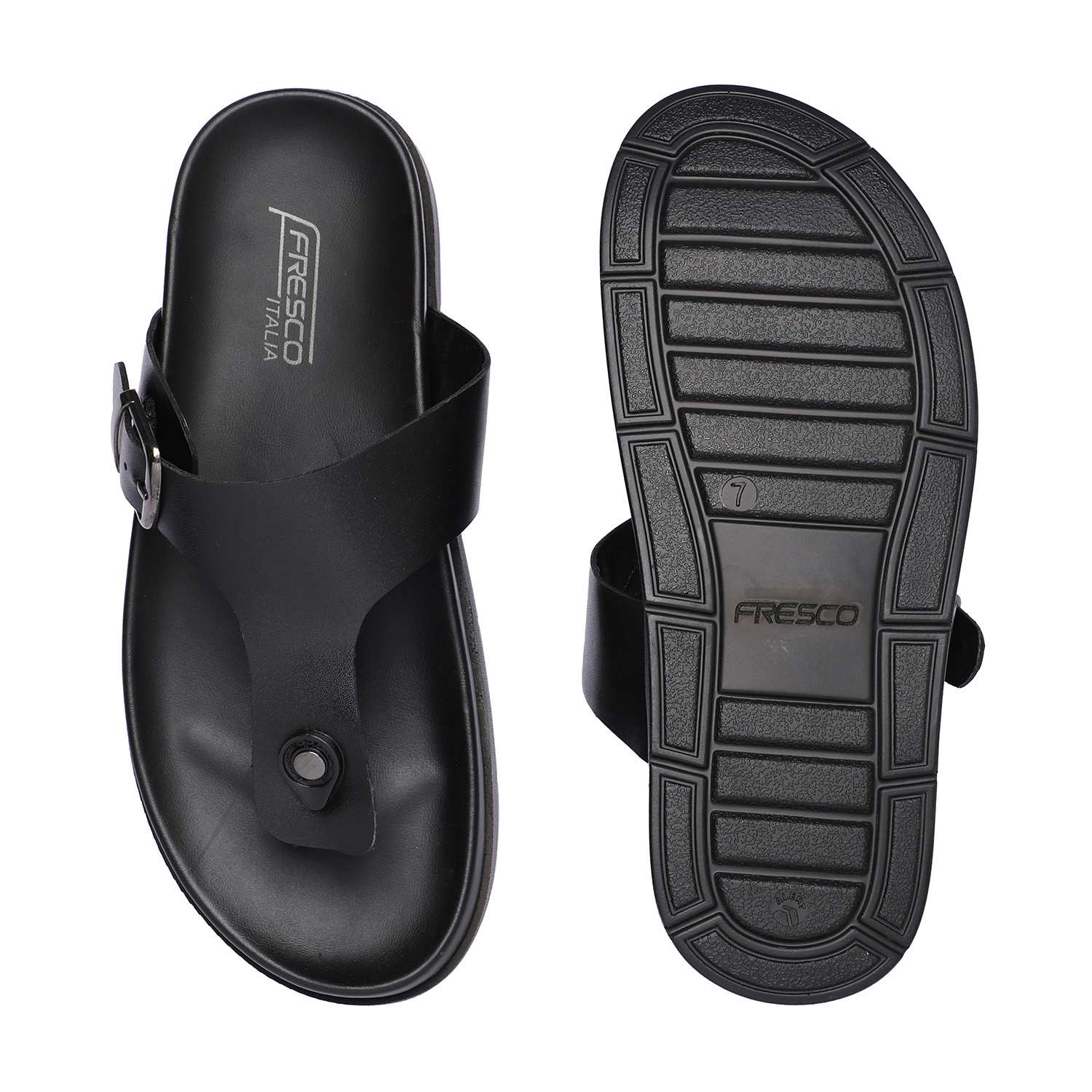 Black Casual T-Strap chappal For Men