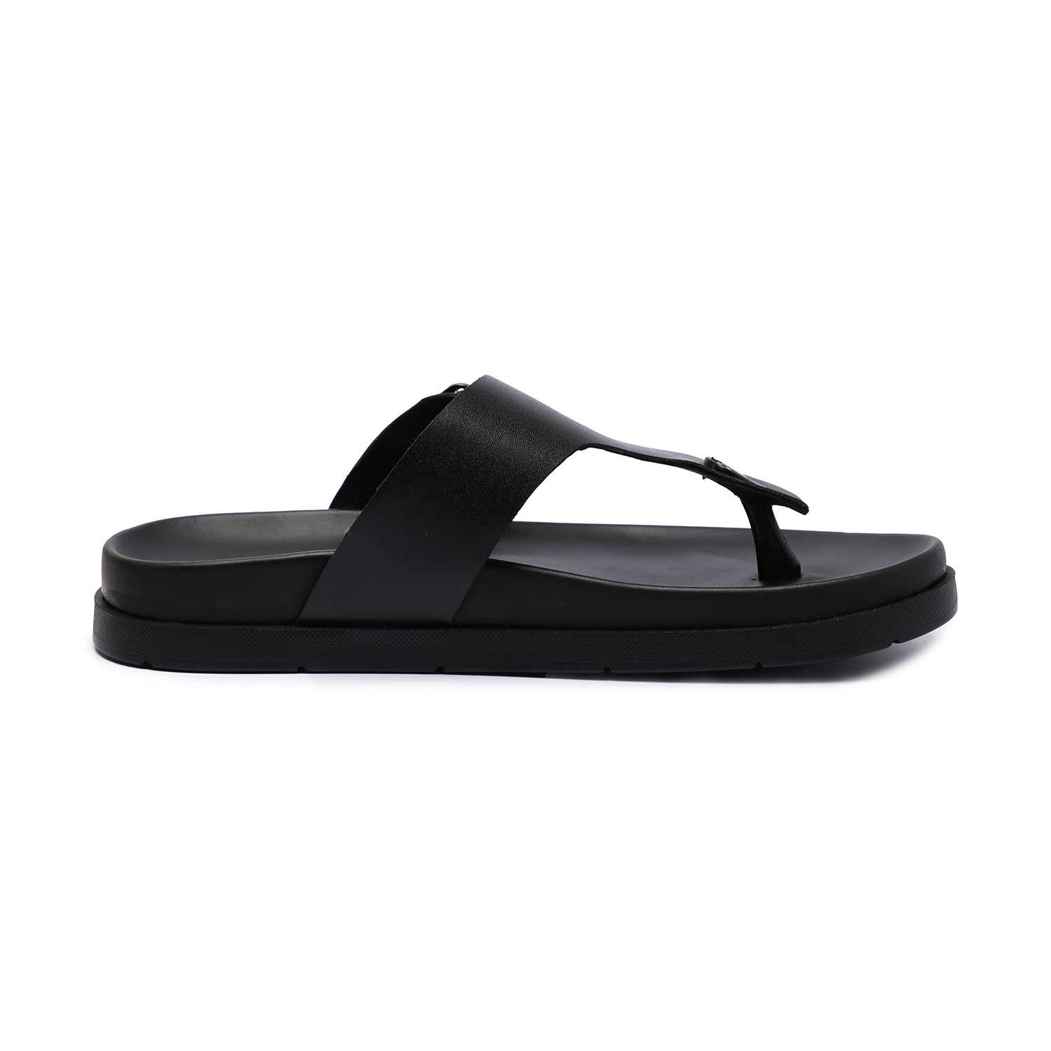 Black Casual T-Strap chappal For Men