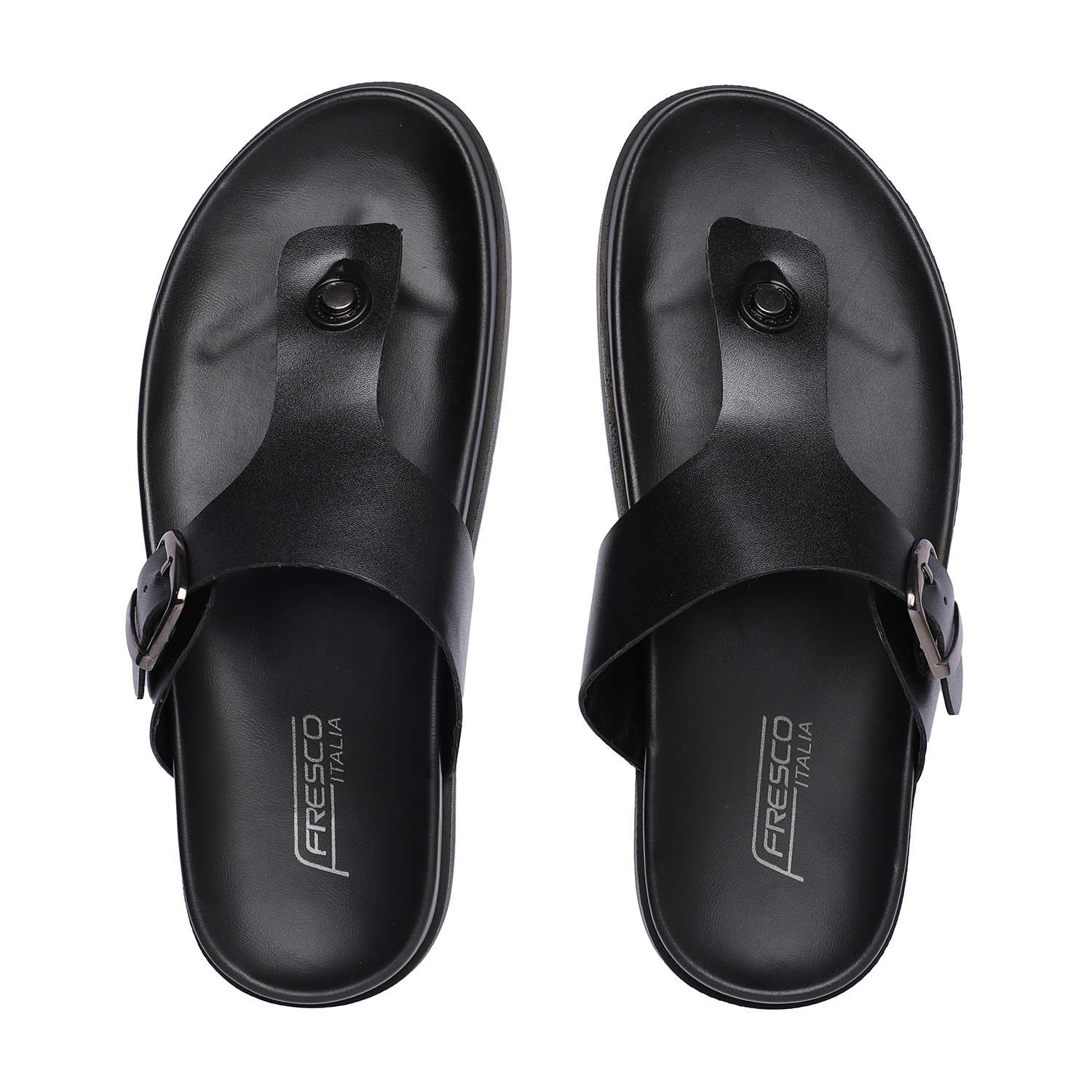 Black Casual T-Strap chappal For Men
