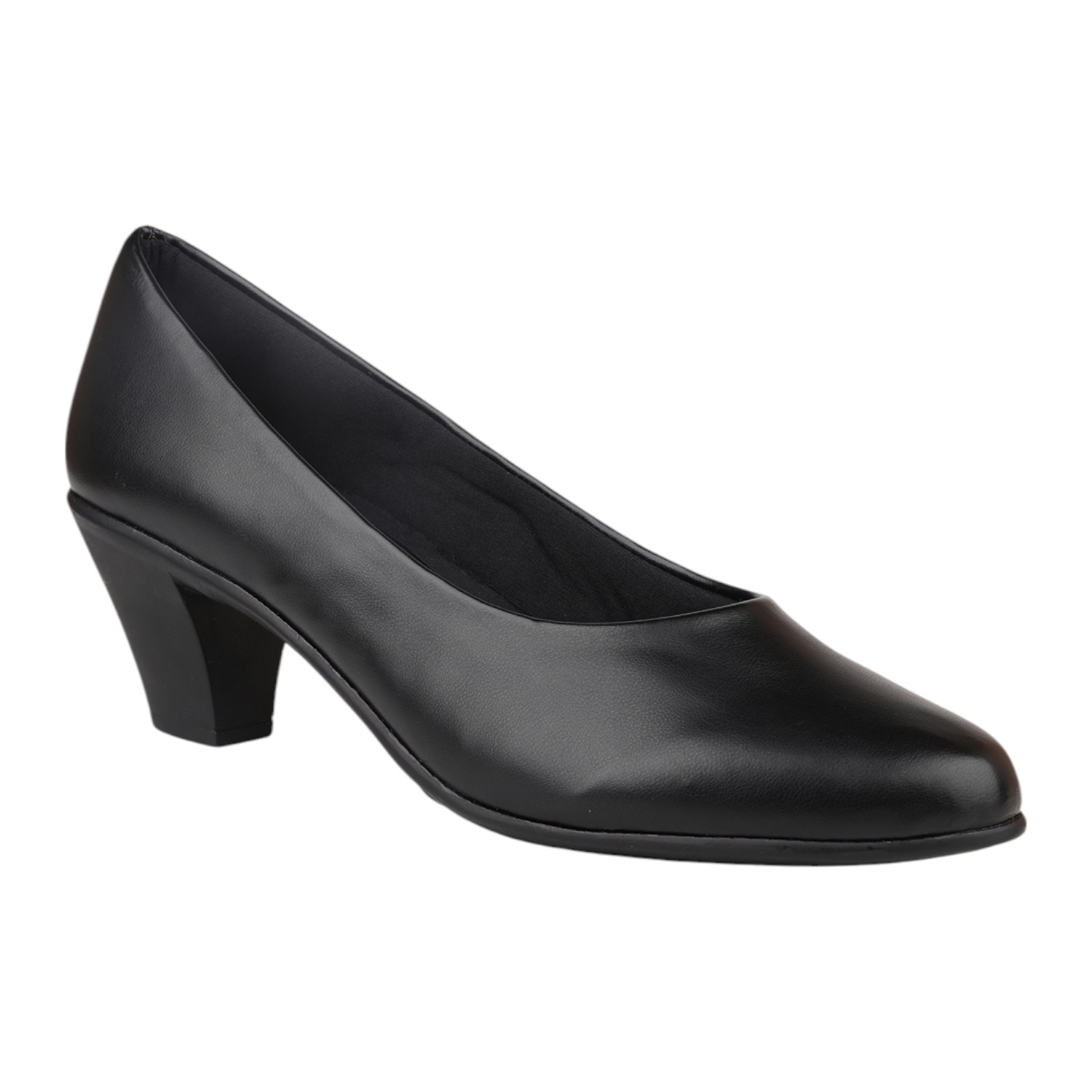 Women Black Kitten Heel Pumps