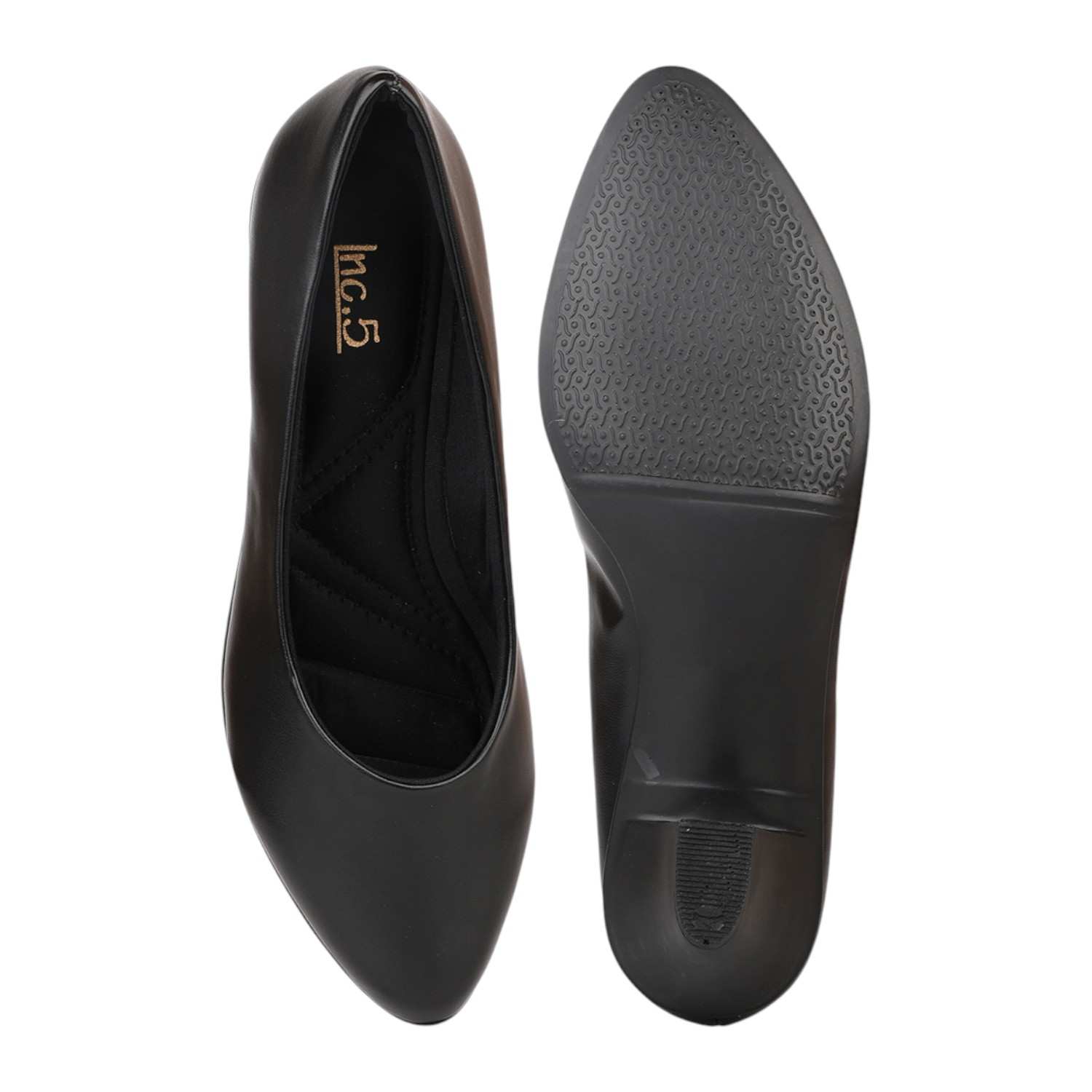 Women Black Kitten Heel Pumps