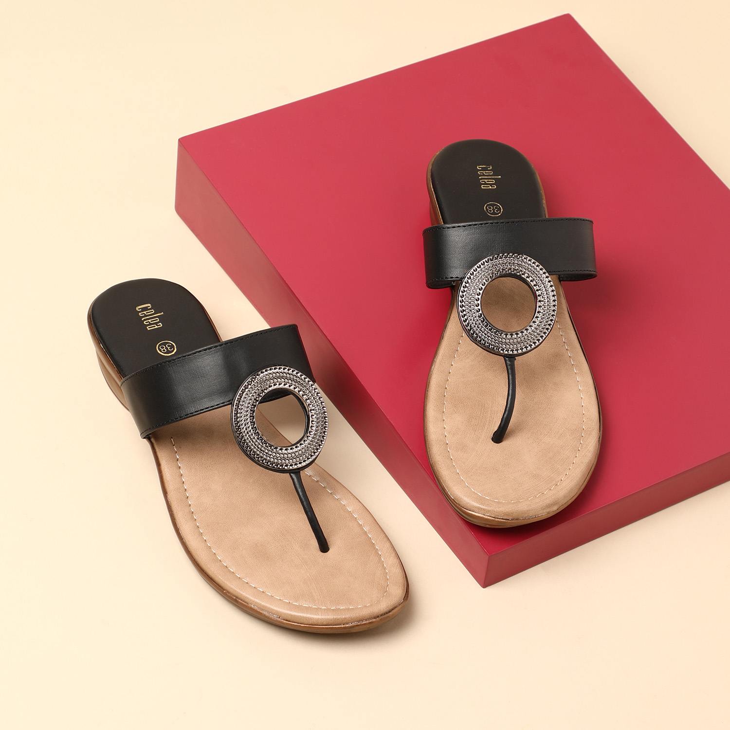 Womens Black  Casual Flat