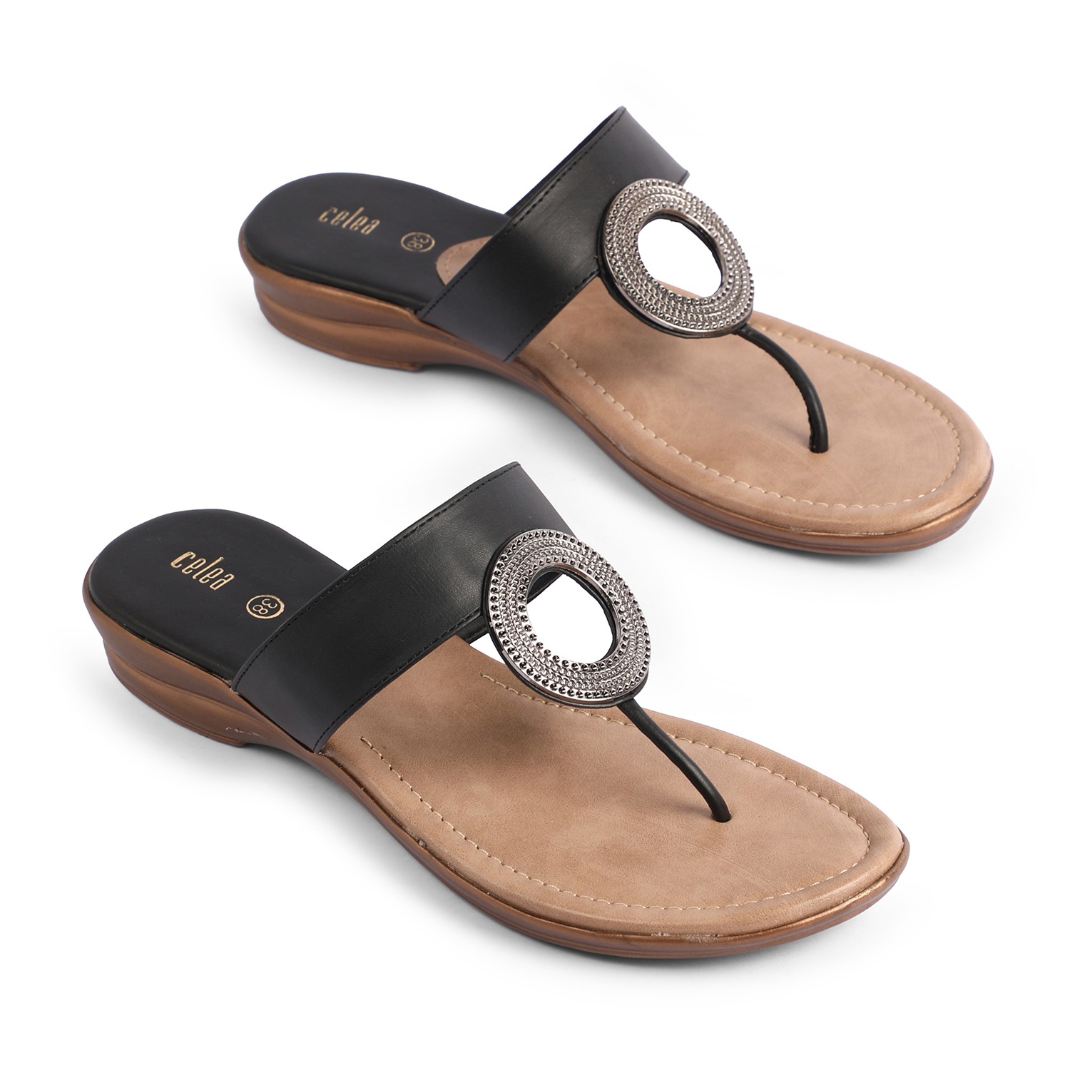 Womens Black  Casual Flat