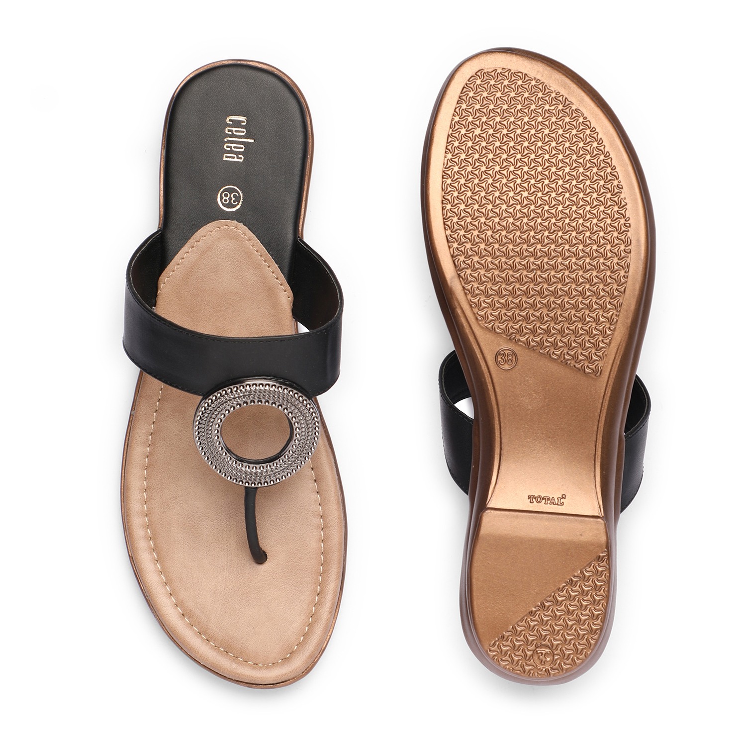 Womens Black  Casual Flat